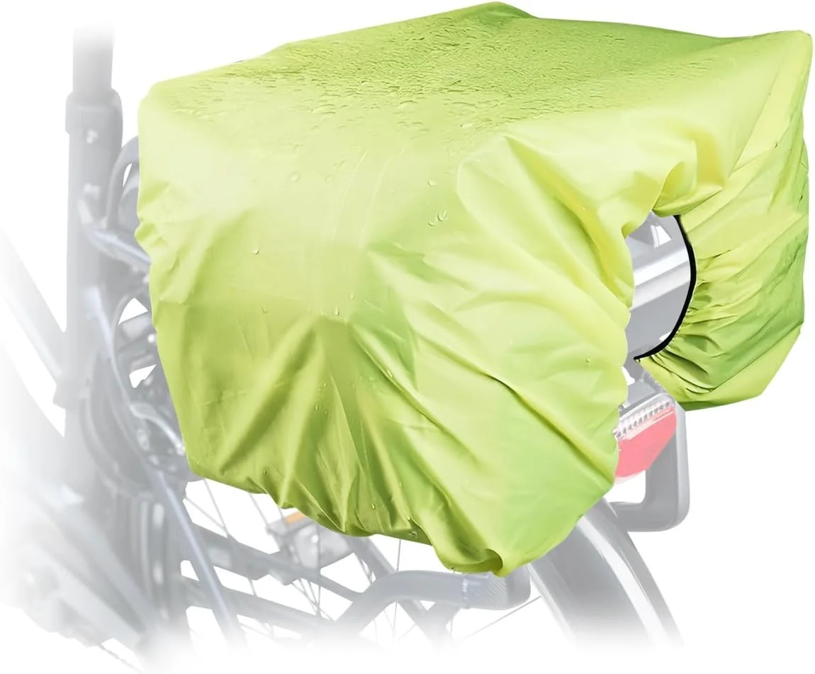 روکش باران دوچرخه، روکش تاشو دوچرخه، فوق سبک ضد آب و ضد گرد و غبار برای صندلی های عقب دوچرخه و کیف های باربند دوچرخه (زرد فلورسنت)