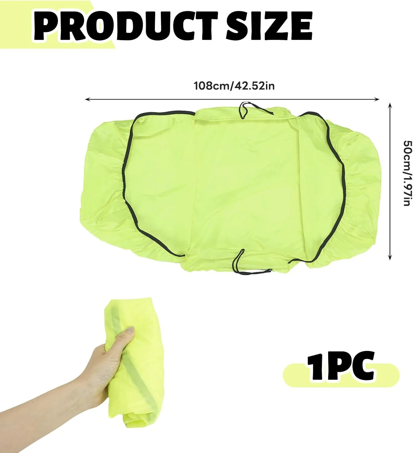 روکش باران دوچرخه، روکش تاشو دوچرخه، فوق سبک ضد آب و ضد گرد و غبار برای صندلی های عقب دوچرخه و کیف های باربند دوچرخه (زرد فلورسنت)