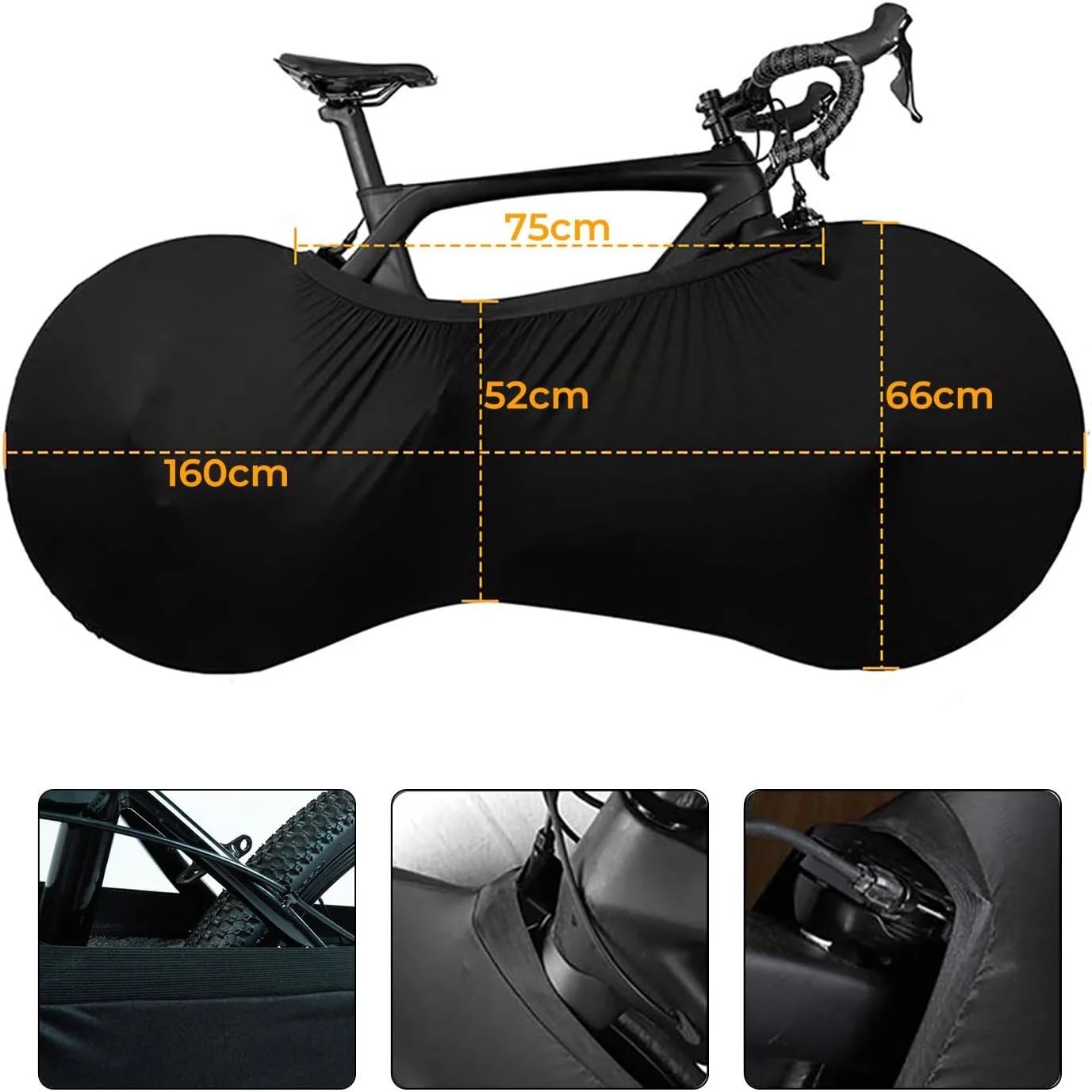 بسته 2 عددی روکش دوچرخه مشکی، محافظ دوچرخه قابل شستشو، روکش محافظ دوچرخه ضد گرد و غبار برای دوچرخه های کوهستانی