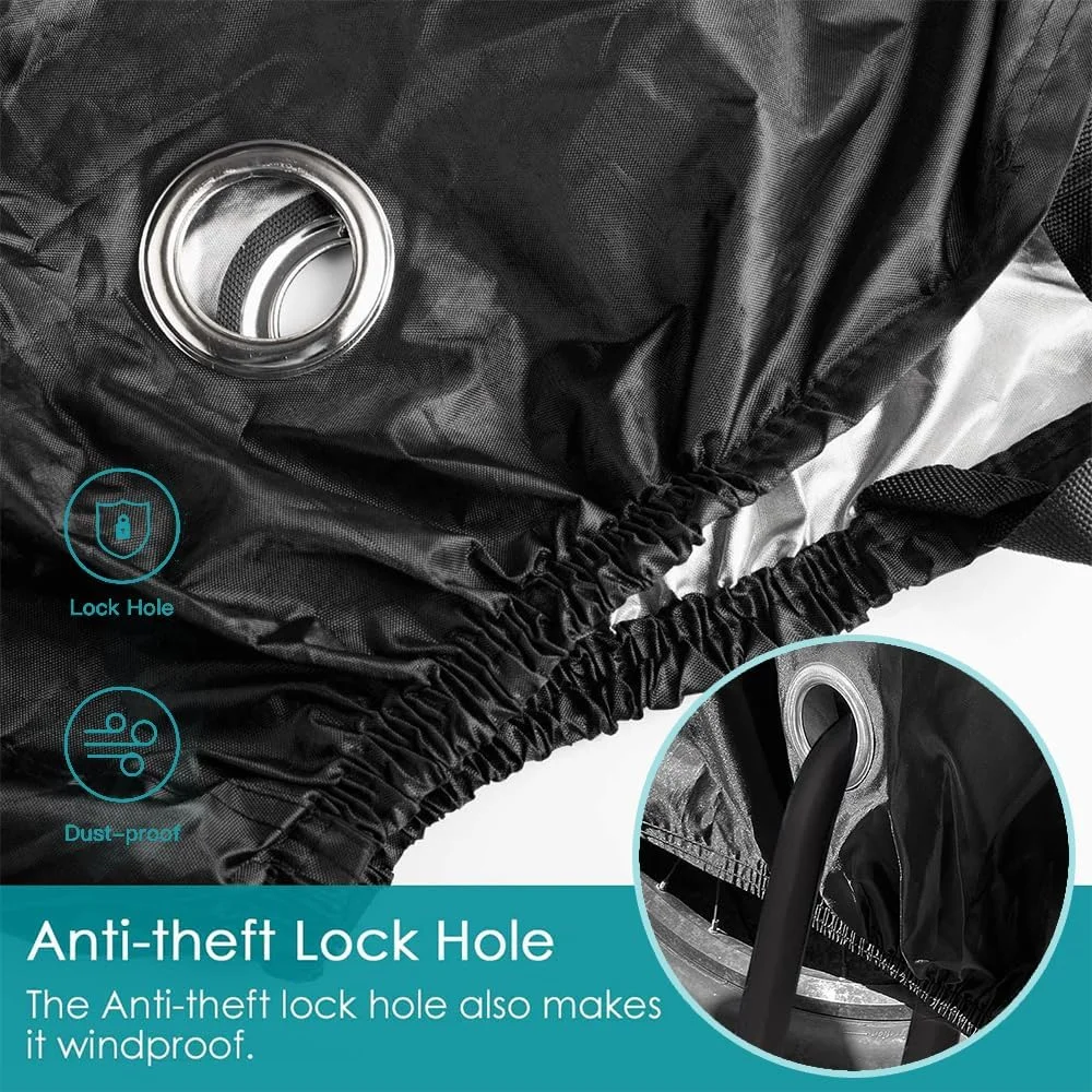 روکش ضدآب دوچرخه برای ۱، ۲ یا ۳ دوچرخه، مناسب برای نگهداری در فضای باز، سایزهای XL و XXL، جنس برزنت ۴۲۰D مقاوم در برابر باران، آفتاب، اشعه UV و باد، مناسب برای دوچرخه های کوهستانی، جاده ای، برقی و غیره روکش ضدآب دوچرخه برای ۱، ۲ یا ۳ دوچرخه، مناسب برای نگهداری در فضای باز، سایزهای XL و XXL، جنس برزنت ۴۲۰D مقاوم در برابر باران، آفتاب، اشعه UV و باد، مناسب برای دوچرخه های کوهستانی، جاده ای، برقی و غیره