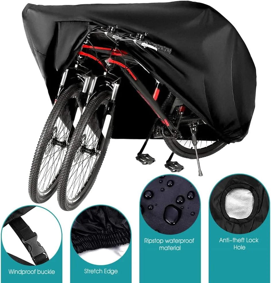 روکش ضدآب دوچرخه برای ۱، ۲ یا ۳ دوچرخه، مناسب برای نگهداری در فضای باز، سایزهای XL و XXL، جنس برزنت ۴۲۰D مقاوم در برابر باران، آفتاب، اشعه UV و باد، مناسب برای دوچرخه های کوهستانی، جاده ای، برقی و غیره روکش ضدآب دوچرخه برای ۱، ۲ یا ۳ دوچرخه، مناسب برای نگهداری در فضای باز، سایزهای XL و XXL، جنس برزنت ۴۲۰D مقاوم در برابر باران، آفتاب، اشعه UV و باد، مناسب برای دوچرخه های کوهستانی، جاده ای، برقی و غیره