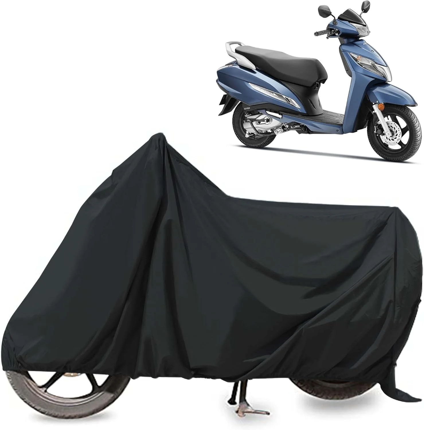 روکش موتورسیکلت ضد آب Autofy Glory 100% (تست شده) - روکش بدنه موتورسیکلت مقاوم در برابر گرد و غبار و اشعه ماوراء بنفش با نوار ضد آب در امتداد دوخت ها برای همه موتورسیکلت های دو چرخ اسکوتر Scooty Activa - مشکی روکش موتورسیکلت ضد آب Autofy Glory 100% (تست شده) - روکش بدنه موتورسیکلت مقاوم در برابر گرد و غبار و اشعه ماوراء بنفش با نوار ضد آب در امتداد دوخت ها برای همه موتورسیکلت های دو چرخ اسکوتر Scooty Activa - مشکی