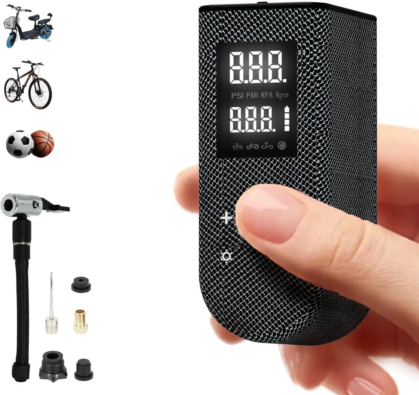 پمپ باد لاستیک مینی دوچرخه، مناسب برای دوچرخه های جاده ای، کوهستانی، برقی و شهری (مشکی)