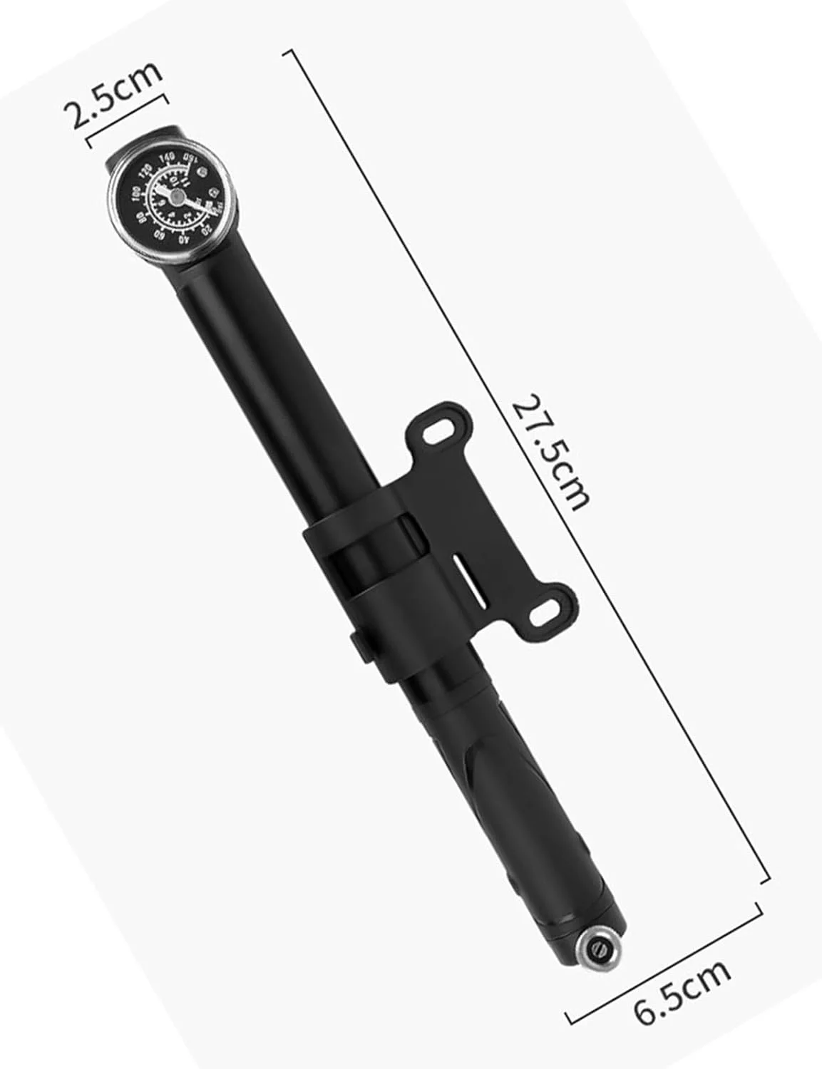 تلمبه باد دوچرخه کوچک قابل حمل یانگ ولف 2 در 1، تلمبه هوا با فشار 160PSI (11 بار) به همراه گیج فشار