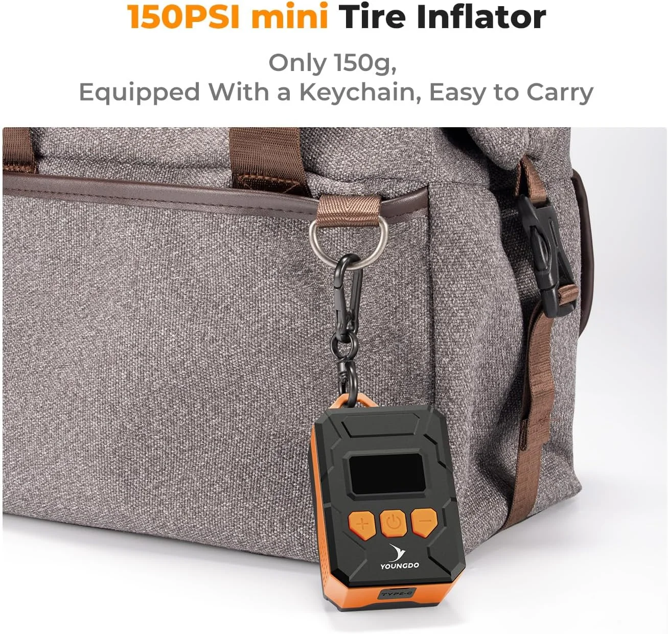 پمپ دوچرخه YOUNGDO با فشار 150PSI، پمپ دوچرخه با گیج فشار دیجیتال، پمپ باد برقی دوچرخه با والف پرستا و شرادر برای دوچرخه، موتورسیکلت و توپ