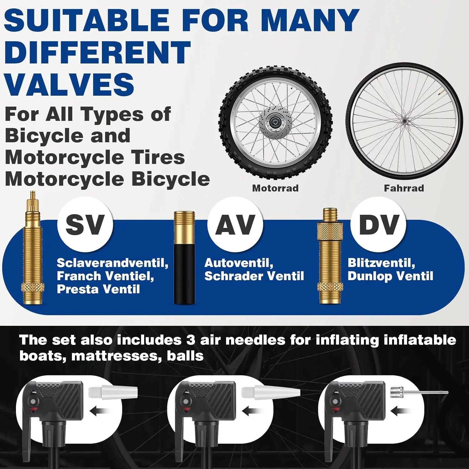 تلمبه دوچرخه با درجه فشار - 11 بار / 160 PSI تلمبه زمینی دوچرخه با هر دو والف پرستا و شرادر - تلمبه هوای قابل حمل برای دوچرخه های جاده ای، دوچرخه های کوهستانی، دوچرخه های برقی، MTB، توپ ها