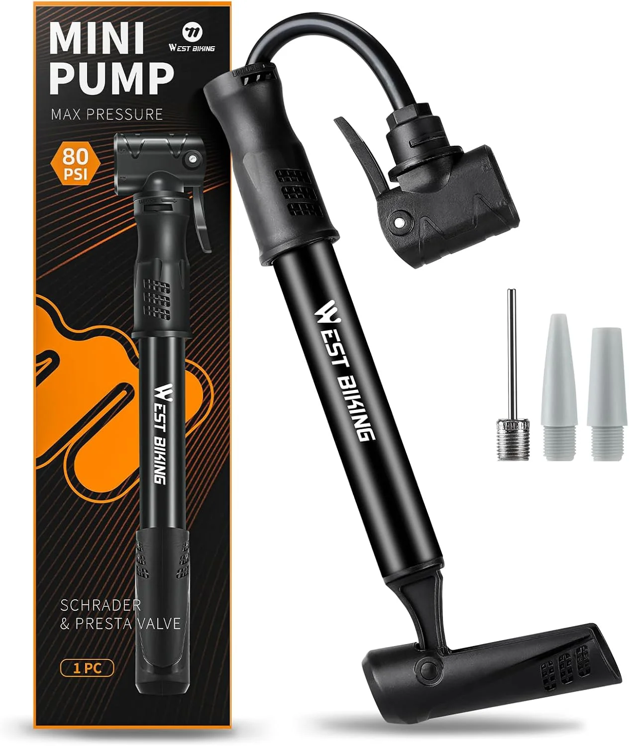 پمپ مینی قابل حمل دوچرخه سواری وست بایکینگ - پمپ دوچرخه برای والف های پرستا و شرادر