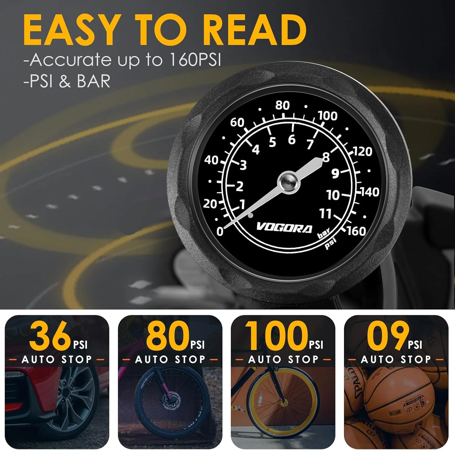 تلمبه دوچرخه با درجه فشار، تلمبه لاستیک دوچرخه قابل حمل با والف های پرستا و شرادر، تلمبه پایی دوچرخه برای لاستیک، وسایل بادی و توپ