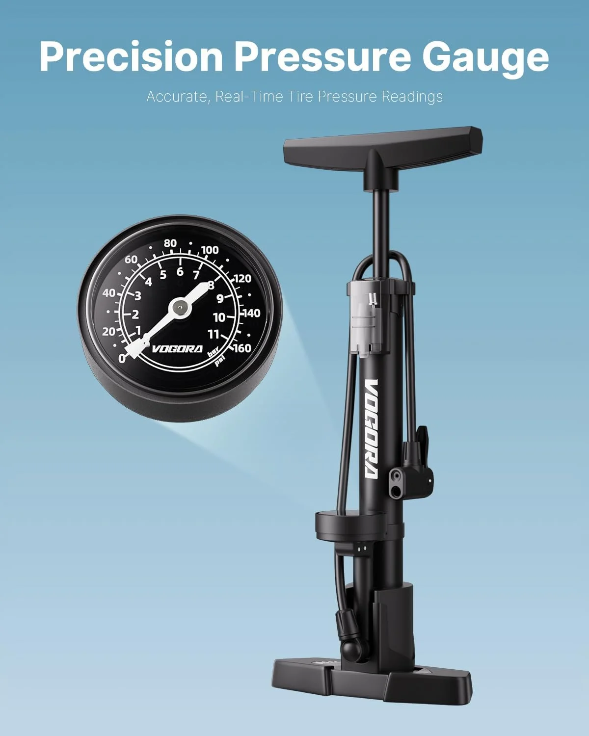 تلمبه دوچرخه سواری مناسب برای والف های پرستا و شرادر، تلمبه دوچرخه با درجه فشار برای همه دوچرخه ها، لاستیک خودرو و توپ