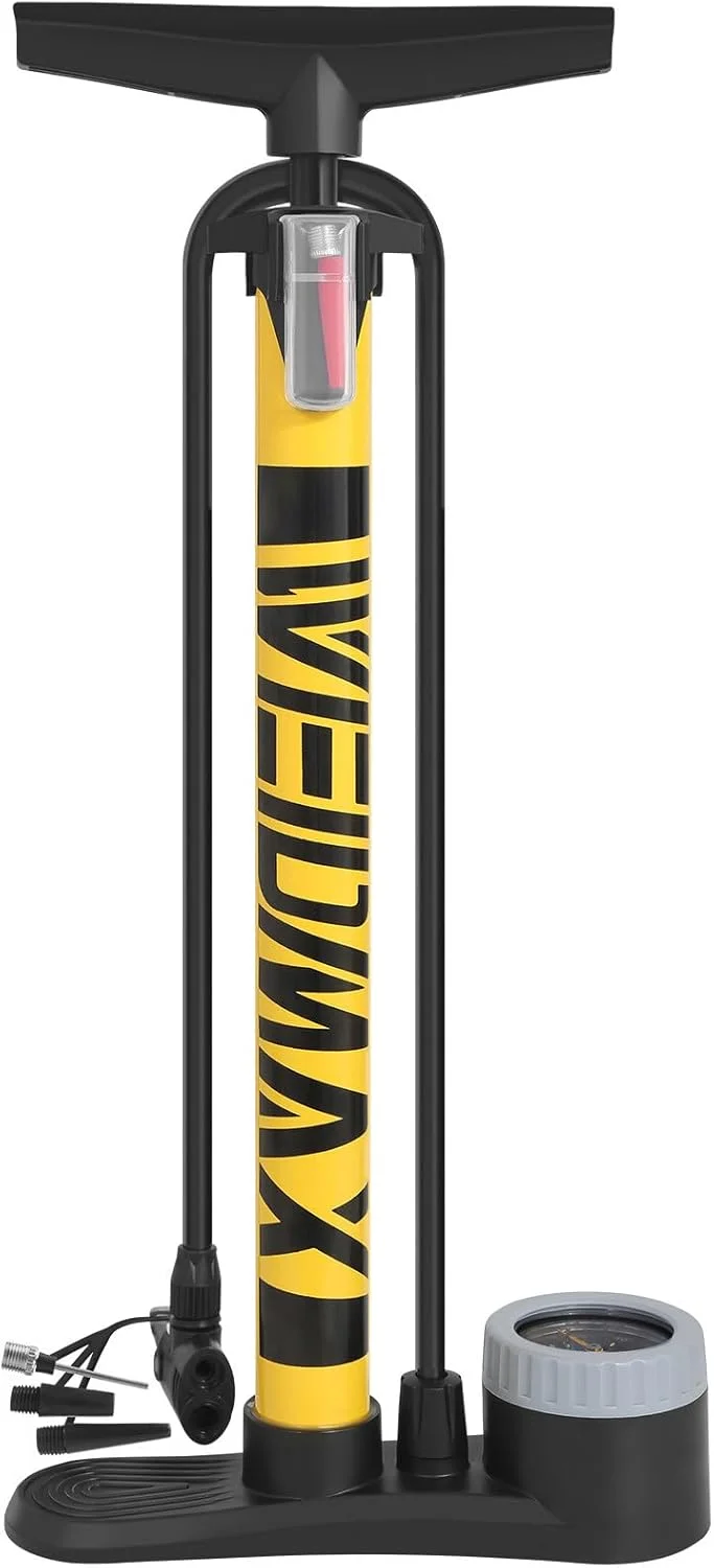 پمپ باد دوچرخه با فشارسنج، پمپ باد دوچرخه مناسب برای همه دریچه‌ها، پمپ ایستاده قابل حمل برای لاستیک با دریچه پرستا و شرادر، پمپ باد ایستاده برای دوچرخه کورسی، دوچرخه کوهستان، توپ‌های ورزشی و غیره.