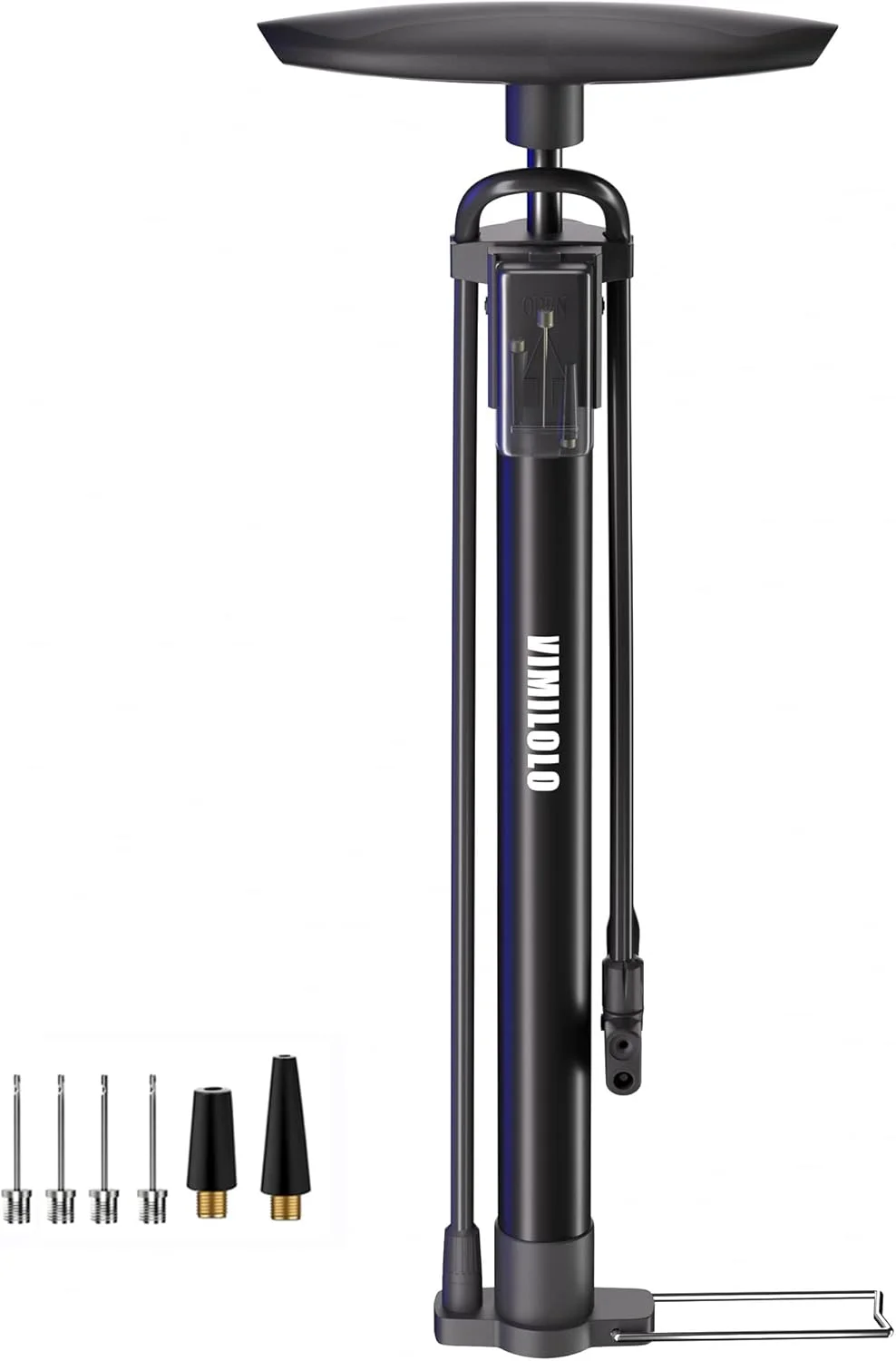 پمپ باد قابل حمل دوچرخه VIMILOLO، پمپ توپ، پمپ زمینی دوچرخه با فشار بالا، استفاده آسان با هر دو والف پمپ دوچرخه پرستا و شرادر - حداکثر 160Psi