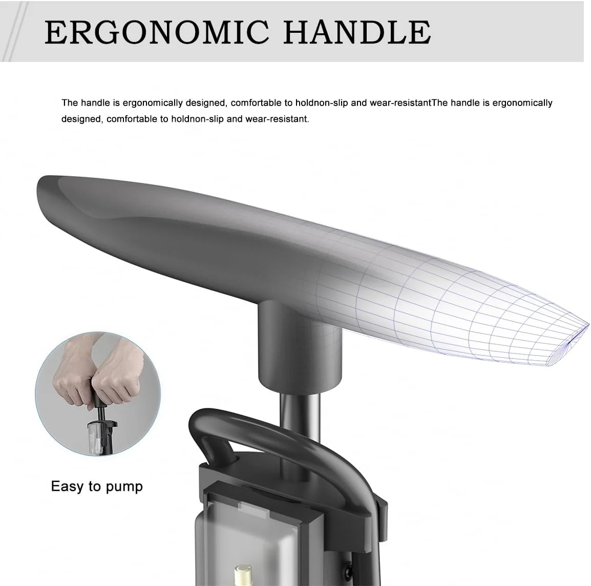 پمپ باد قابل حمل دوچرخه VIMILOLO، پمپ توپ، پمپ زمینی دوچرخه با فشار بالا، استفاده آسان با هر دو والف پمپ دوچرخه پرستا و شرادر - حداکثر 160Psi