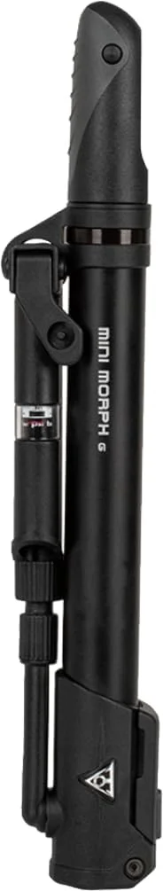 تلمبه کوچک توپیک مینی مورف جی (TMM-2GB) – تلمبه کوچک جمع و جور با گیج داخلی – 9.6 بار / 140 PSI – سازگار با پرستا، شرادر و دانلوپ – دارای پدال تاشو و شلنگ انعطاف پذیر – شامل براکت نصب