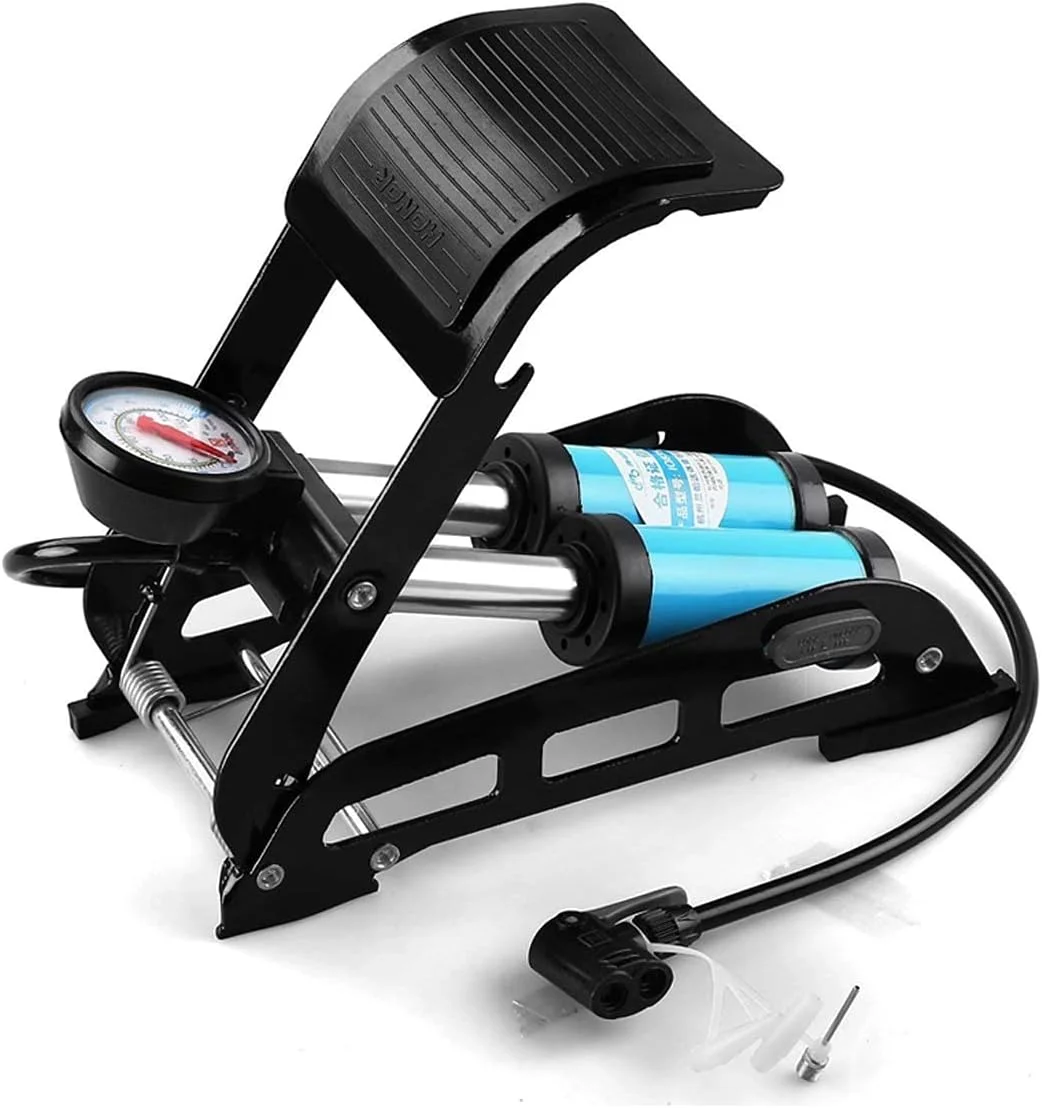 پمپ باد پدالی استیکسون، پمپ دو سیلندر مناسب برای دوچرخه، موتورسیکلت، ماشین، توپ و سایر محصولات بادی