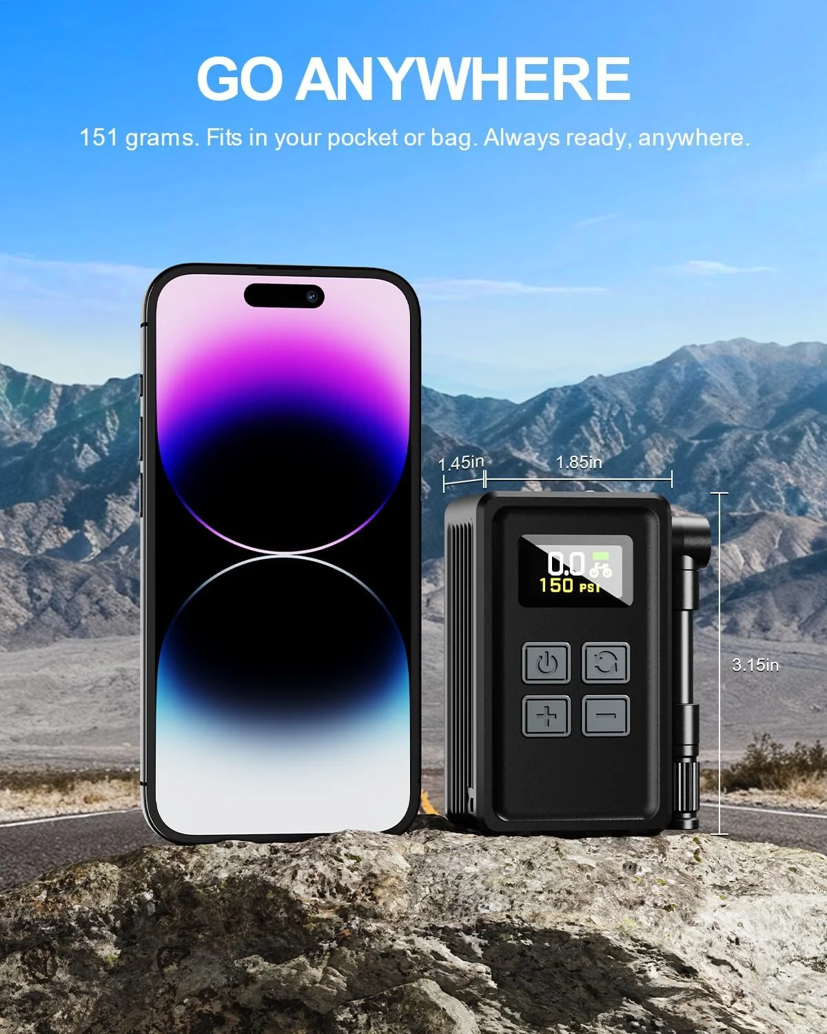 پمپ باد کوچک دوچرخه 150PSI با درجه، پمپ باد برقی سریع، تلمبه تایر قابل حمل برای والف پرستا و شرادر - دوچرخه برقی، دوچرخه کوهستان، دوچرخه جاده، موتورسیکلت، توپ ورزشی پمپ باد کوچک دوچرخه 150PSI با درجه، پمپ باد برقی سریع، تلمبه تایر قابل حمل برای والف پرستا و شرادر - دوچرخه برقی، دوچرخه کوهستان، دوچرخه جاده، موتورسیکلت، توپ ورزشی