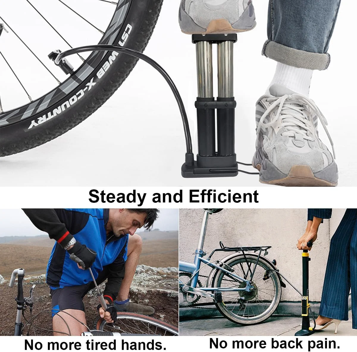 تلمبه دوچرخه فلزی دوبل مناسب برای انواع والف AV/DV/SV، تلمبه زمینی دوچرخه مناسب برای دوچرخه های کوهستانی، دوچرخه های توریستی، دوچرخه های کودکان و توپ ها - دوبلکس تلمبه دوچرخه فلزی دوبل مناسب برای انواع والف AV/DV/SV، تلمبه زمینی دوچرخه مناسب برای دوچرخه های کوهستانی، دوچرخه های توریستی، دوچرخه های کودکان و توپ ها - دوبلکس