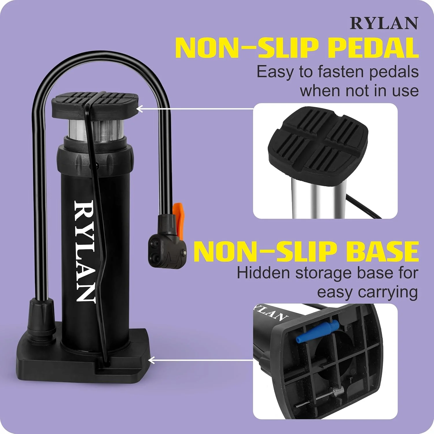 پمپ دوچرخه Rylan، پمپ پایی دوچرخه و بادکنک، پمپ هوای فشار قوی دوچرخه برای دوچرخه، پمپ توپ فوتبال، پمپ برای لاستیک دوچرخه (پمپ دوچرخه) پمپ دوچرخه Rylan، پمپ پایی دوچرخه و بادکنک، پمپ هوای فشار قوی دوچرخه برای دوچرخه، پمپ توپ فوتبال، پمپ برای لاستیک دوچرخه (پمپ دوچرخه)