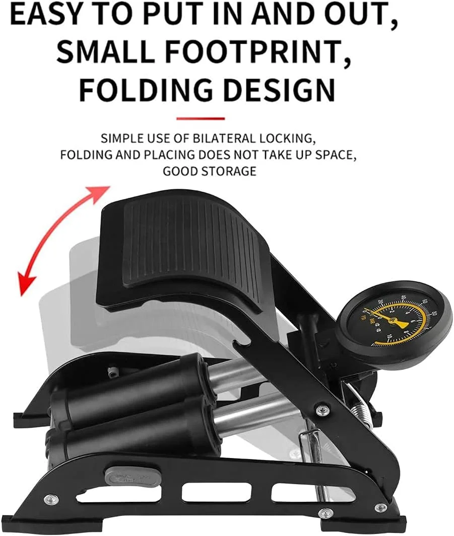 پمپ پایی دو سیلندر RECTITUDE، پمپ باد دو سیلندر قابل حمل برای دوچرخه با گیج فشار و سری والو هوشمند (دو سیلندر) پمپ پایی دو سیلندر RECTITUDE، پمپ باد دو سیلندر قابل حمل برای دوچرخه با گیج فشار و سری والو هوشمند (دو سیلندر)