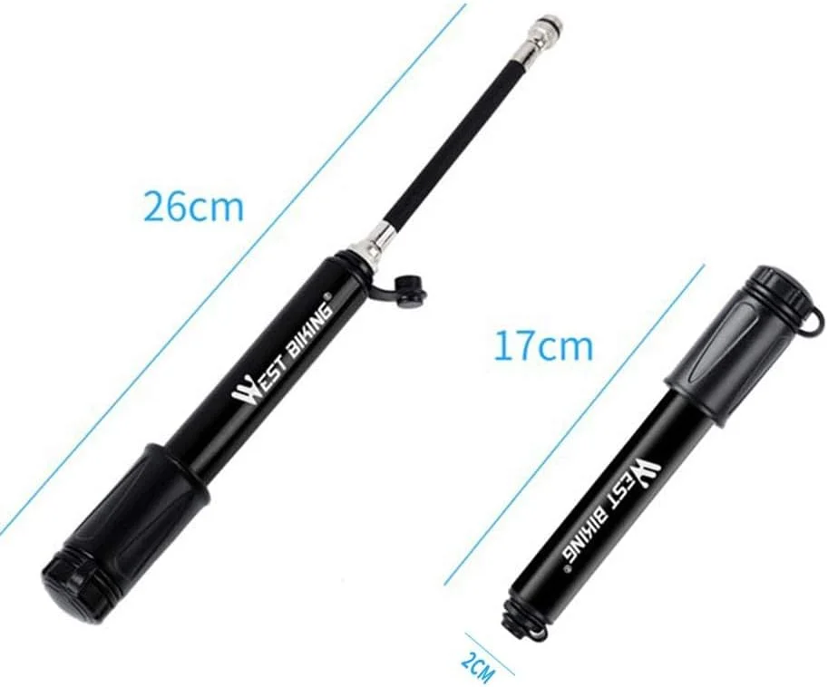 تلمبه دوچرخه پوبیاو آلیاژ آلومینیوم مینی، تلمبه باد لاستیک دوچرخه 100PSI قابل حمل، مناسب برای والف های پرستا و شرادر، به همراه آداپتور سوزنی توپ و بست نصب روی بدنه تلمبه دوچرخه پوبیاو آلیاژ آلومینیوم مینی، تلمبه باد لاستیک دوچرخه 100PSI قابل حمل، مناسب برای والف های پرستا و شرادر، به همراه آداپتور سوزنی توپ و بست نصب روی بدنه