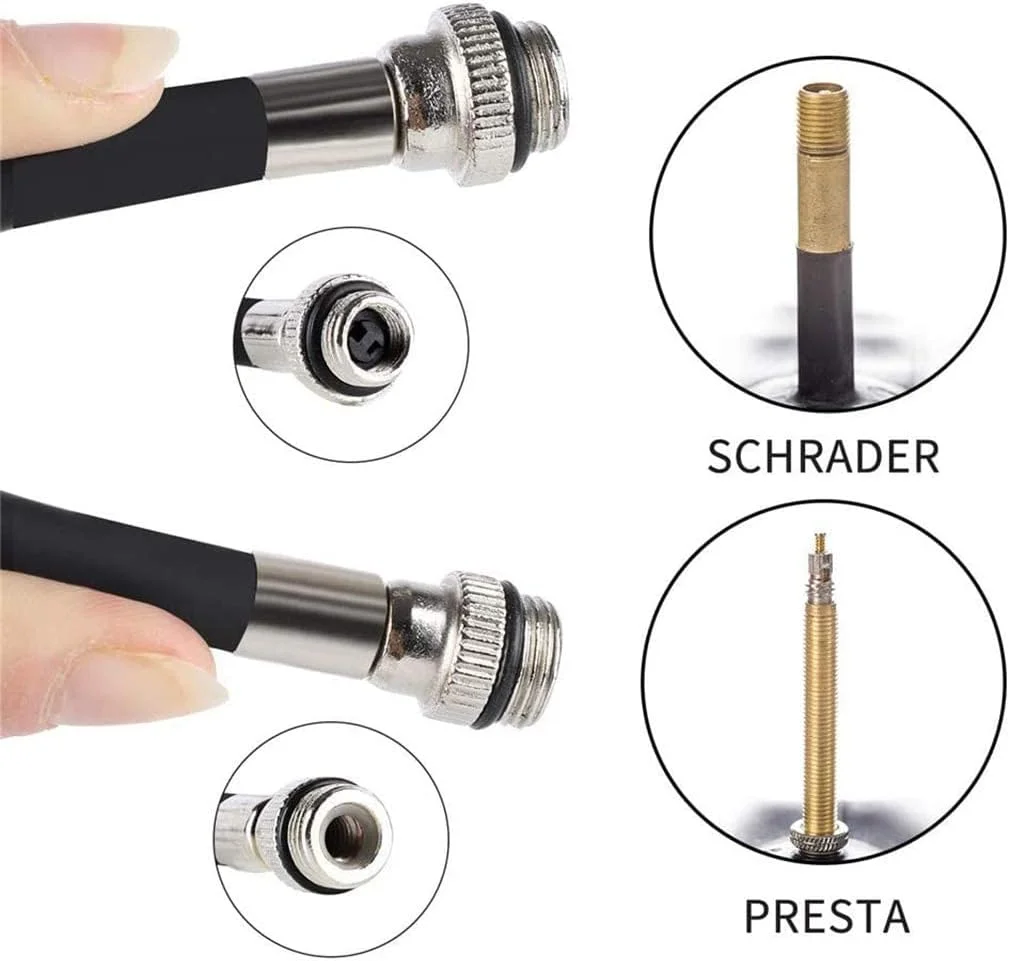 تلمبه دوچرخه پوبیاو آلیاژ آلومینیوم مینی، تلمبه باد لاستیک دوچرخه 100PSI قابل حمل، مناسب برای والف های پرستا و شرادر، به همراه آداپتور سوزنی توپ و بست نصب روی بدنه تلمبه دوچرخه پوبیاو آلیاژ آلومینیوم مینی، تلمبه باد لاستیک دوچرخه 100PSI قابل حمل، مناسب برای والف های پرستا و شرادر، به همراه آداپتور سوزنی توپ و بست نصب روی بدنه