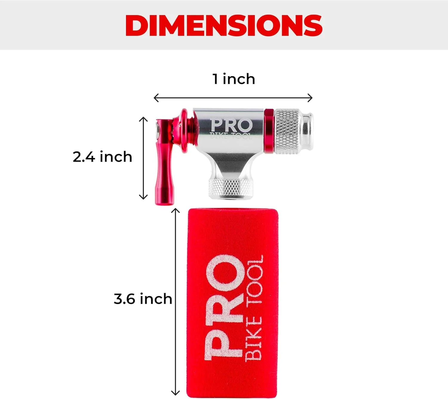 ابزار حرفه ای باد کننده CO2 دوچرخه - سریع و آسان - سازگار با والف های پرستا و شرادر - پمپ باد تایر دوچرخه برای دوچرخه های جاده و کوهستان - دارای روکش عایق - بدون کارتریج CO2