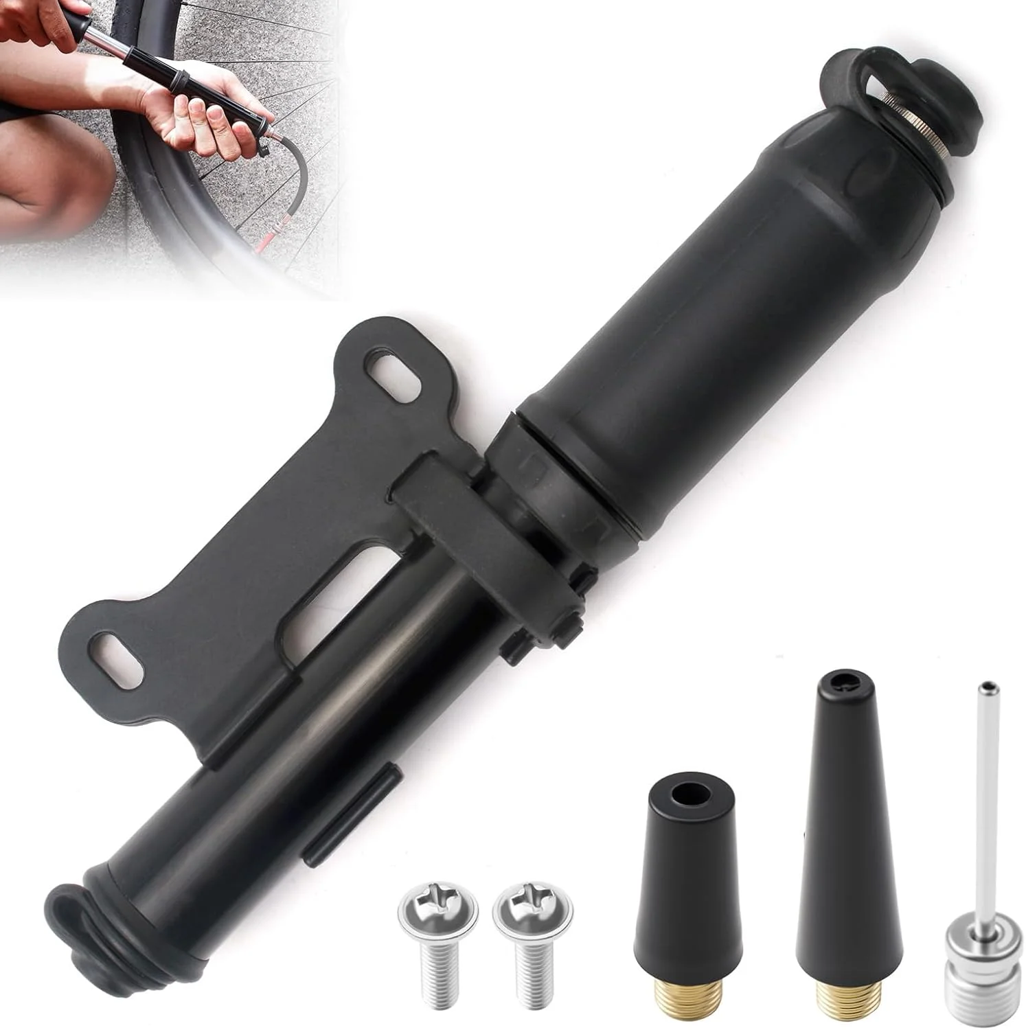 تلمبه مینی دوچرخه قابل حمل، مناسب برای والف های پرستا و شرادر، فشار بالا، باد کردن سریع تایر دوچرخه برای دوچرخه های جاده ای، کوهستانی و BMX تلمبه مینی دوچرخه قابل حمل، مناسب برای والف های پرستا و شرادر، فشار بالا، باد کردن سریع تایر دوچرخه برای دوچرخه های جاده ای، کوهستانی و BMX