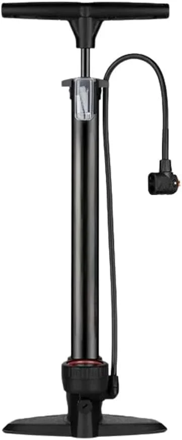 پمپ عمودی مشکی دستی با پایه ثابت و فشارسنج 160 PSI و دو آداپتور مخروطی برای لاستیک، دوچرخه و موتورسیکلت پمپ عمودی مشکی دستی با پایه ثابت و فشارسنج 160 PSI و دو آداپتور مخروطی برای لاستیک، دوچرخه و موتورسیکلت