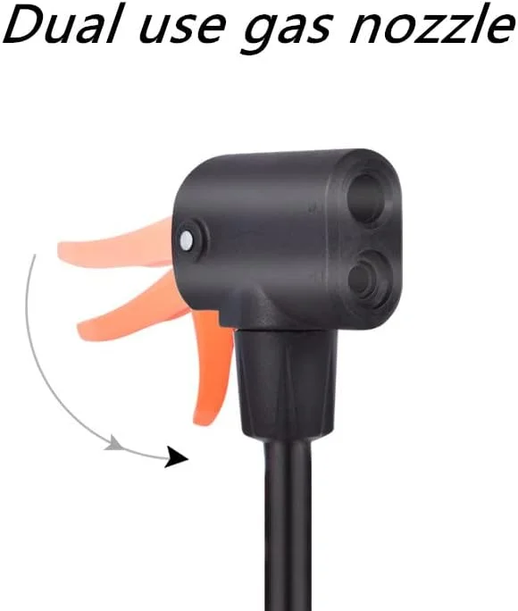 پمپ باد پدالی کوچک قابل حمل با درجه فشار برای همه دریچه‌ها، AV/DV/SV، مناسب برای دوچرخه‌های کوهستانی، مسافرتی، شهری و دوچرخه‌های کودکان، به همراه کیف