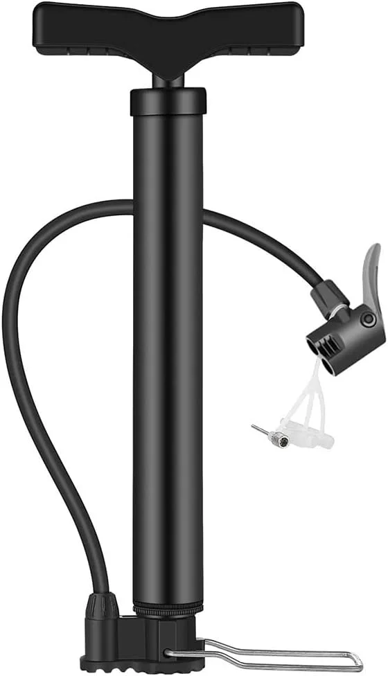 تلمبه دوچرخه KASTWAVE، [باد کردن سریع 120PSI] تلمبه زمینی قابل حمل ارگونومیک ضد نشت هوا برای دوچرخه های جاده، کوهستان و BMX، مناسب برای پرستا و شرادر به همراه سوزن توپ و نازل قایق موتوری
