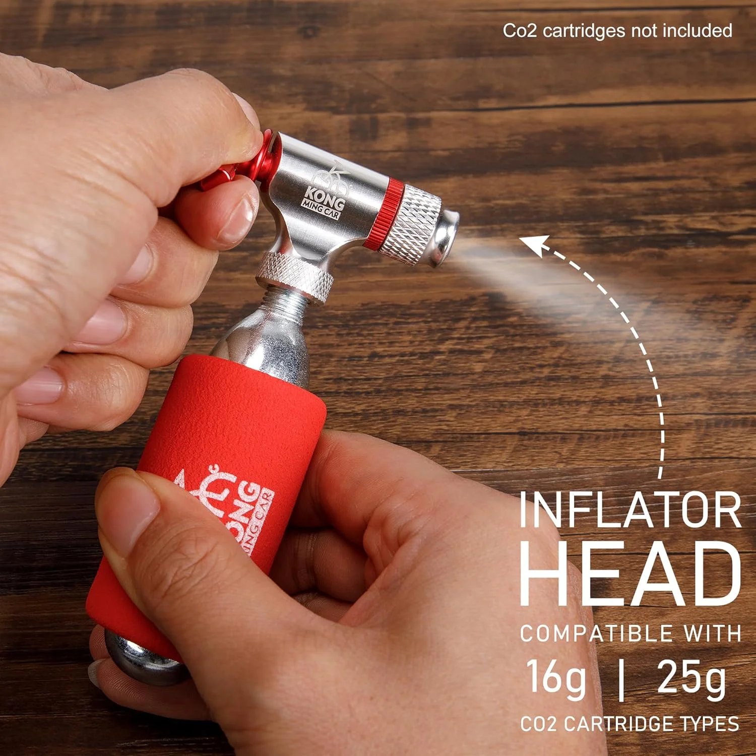 کیت های باد کننده CO2، سازگار با والف های پرستا و شرادر، پمپ باد تایر دوچرخه CO2 برای دوچرخه های کوهستانی و جاده ای