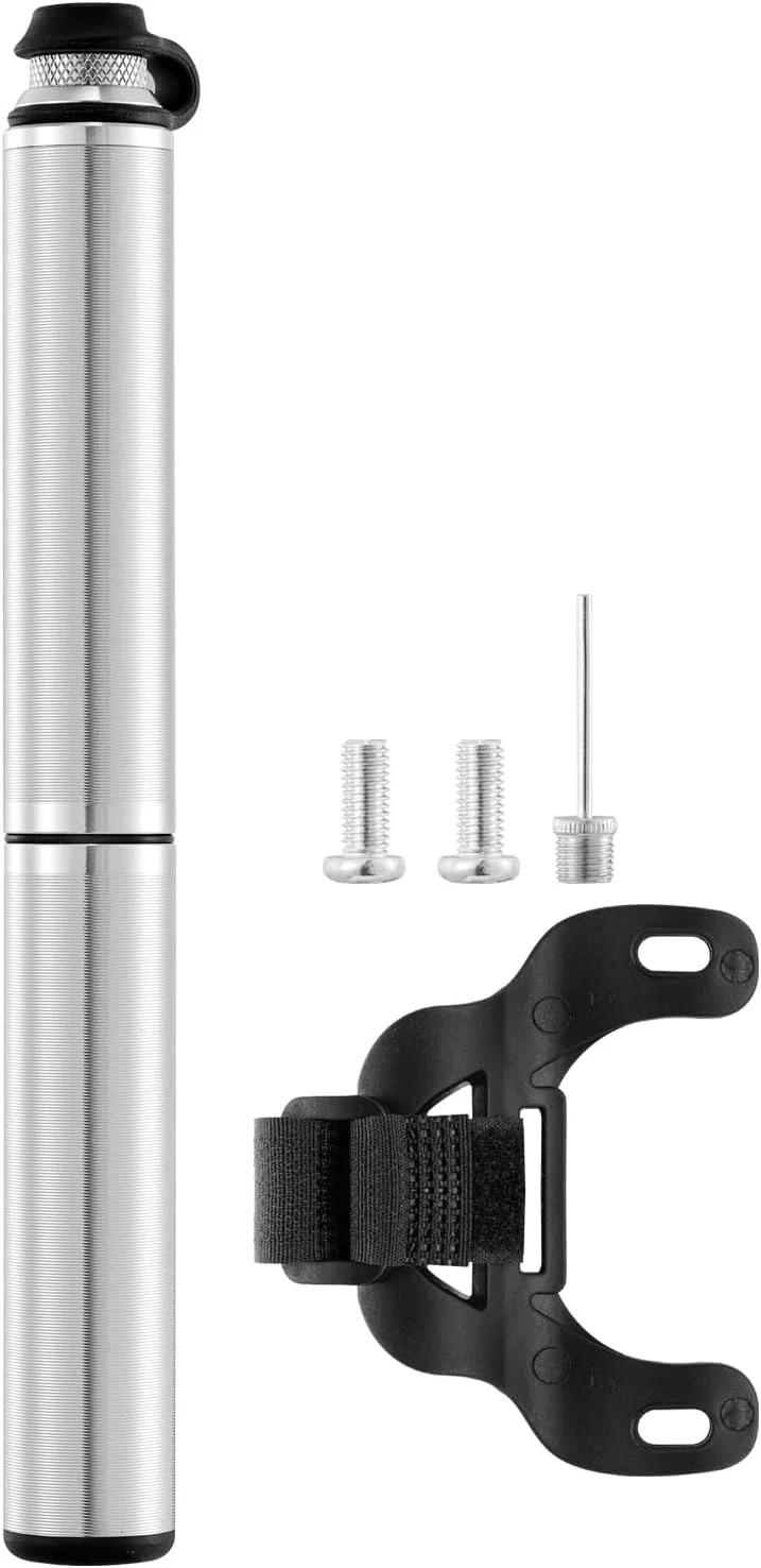 تلمبه مینی دوچرخه JULAI با درجه فشار، تلمبه دستی قابل حمل - تلمبه بدنه دوچرخه با سوزن توپی - مناسب برای والف های پرستا و شرادر - سبک وزن برای دوچرخه های جاده، کوهستان و BMX - فشار بالا 160 PSI