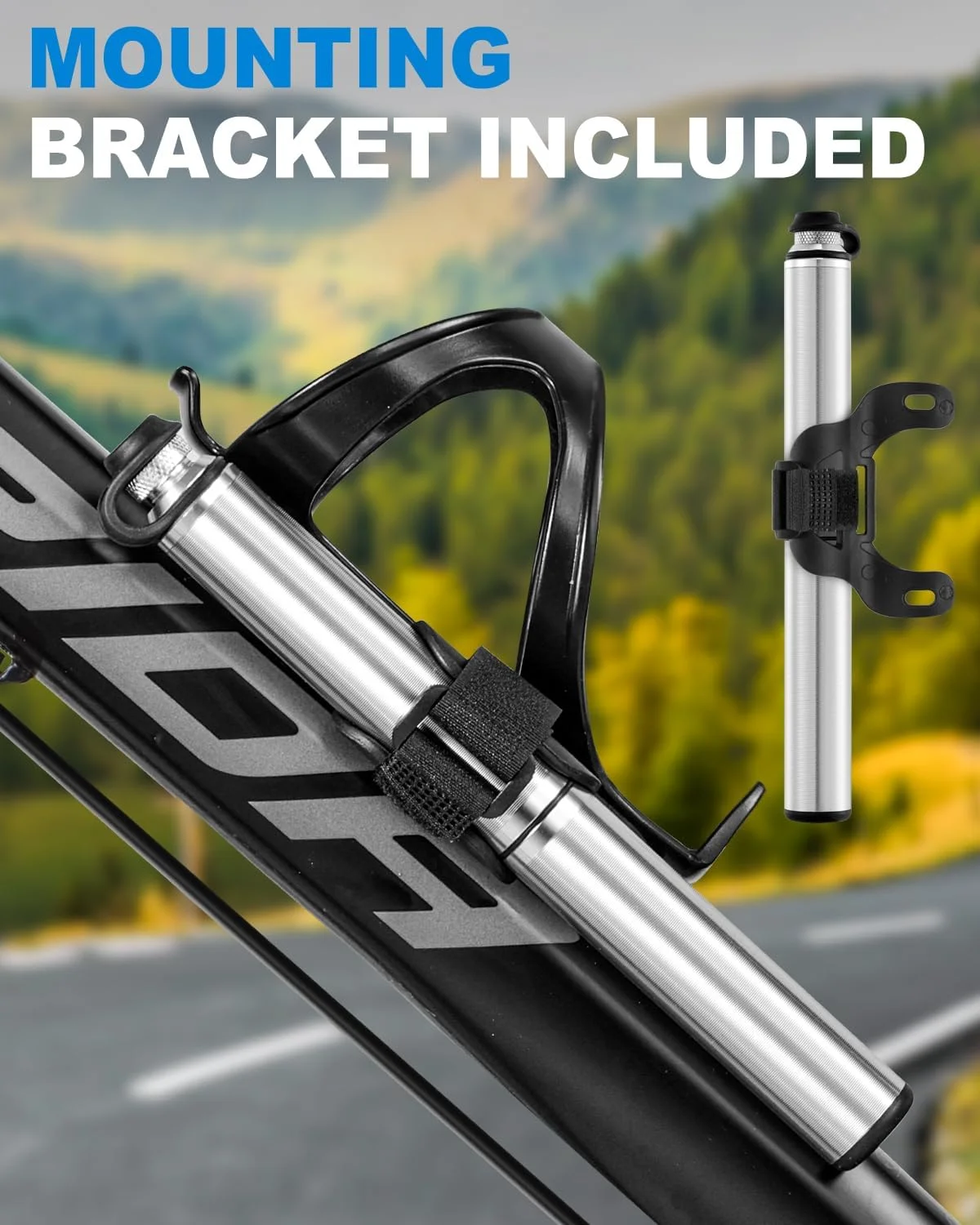 تلمبه مینی دوچرخه JULAI با درجه فشار، تلمبه دستی قابل حمل - تلمبه بدنه دوچرخه با سوزن توپی - مناسب برای والف های پرستا و شرادر - سبک وزن برای دوچرخه های جاده، کوهستان و BMX - فشار بالا 160 PSI