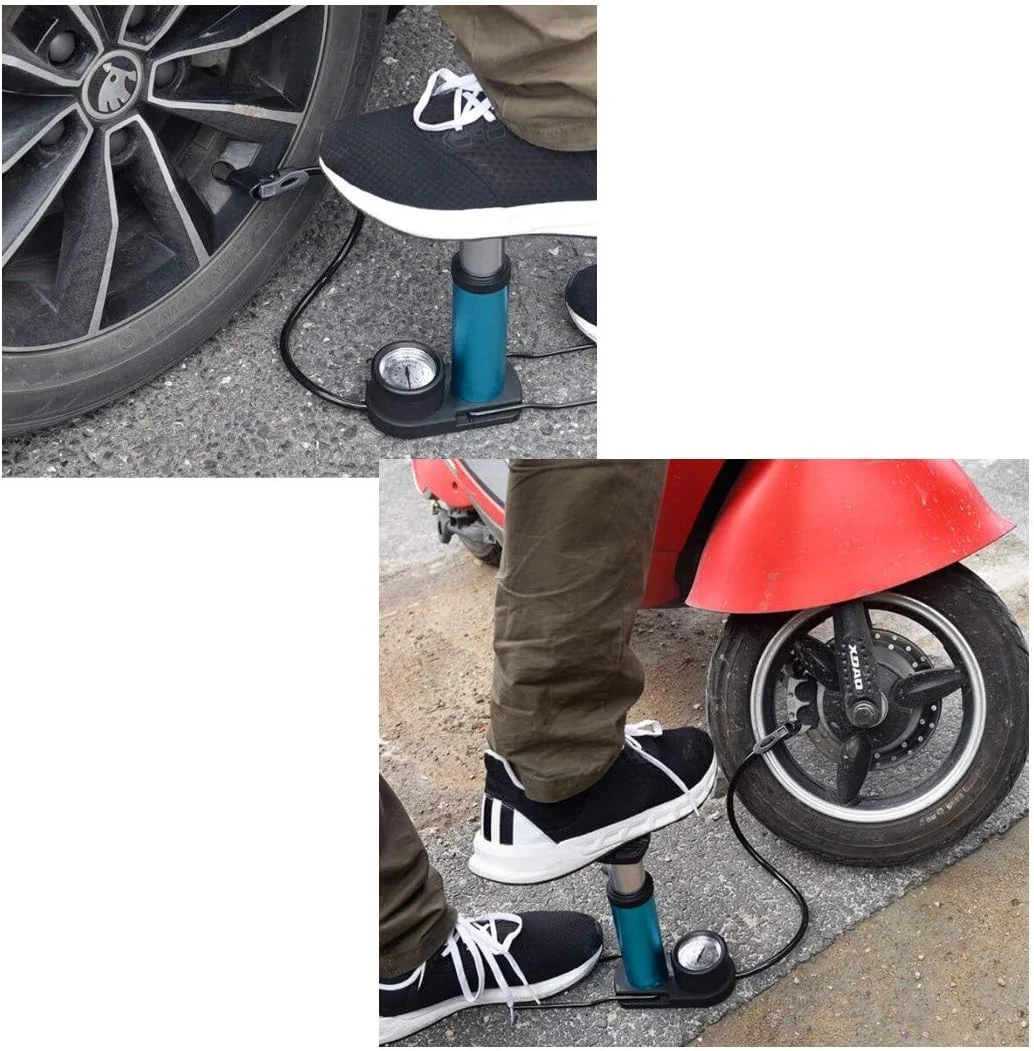 پمپ پایی دوچرخه JZK با درجه فشار، پمپ توپ فوتبال و بسکتبال، پمپ باد لاستیک دوچرخه مینی قابل حمل