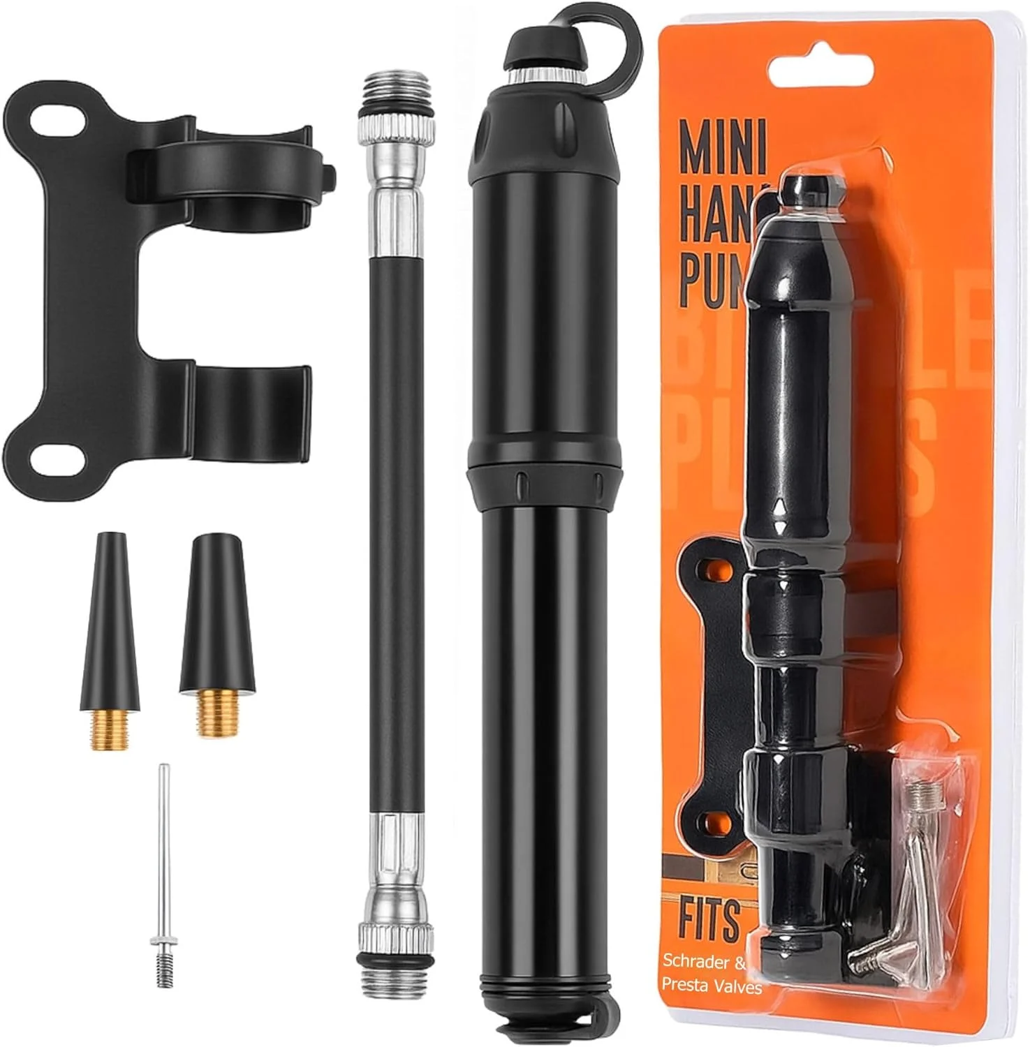 تلمبه قابل حمل دوچرخه برای همه دوچرخه ها، تلمبه های آلیاژ آلومینیومی برای باد کردن سریع لاستیک، سازگار با والف های یونیورسال