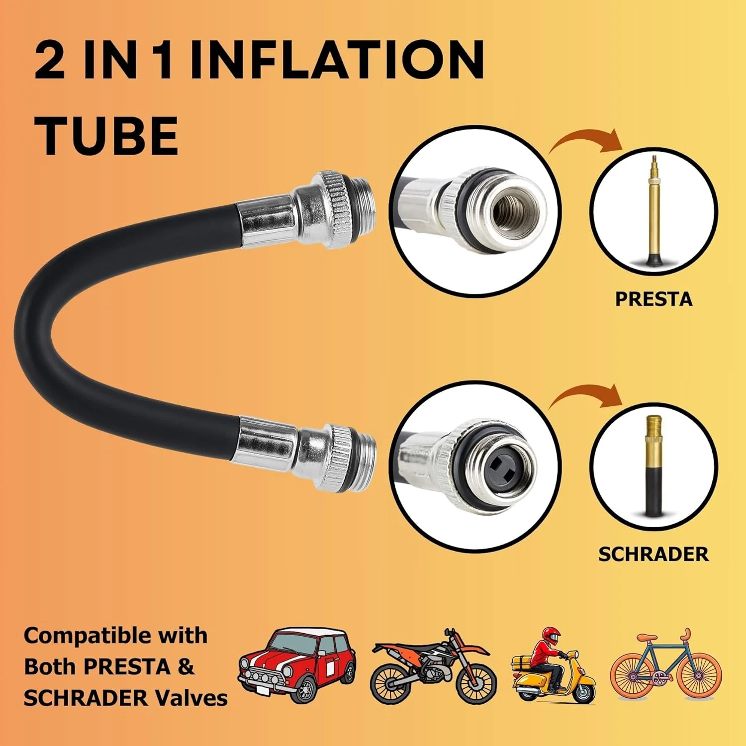 تلمبه قابل حمل دوچرخه برای همه دوچرخه ها، تلمبه های آلیاژ آلومینیومی برای باد کردن سریع لاستیک، سازگار با والف های یونیورسال