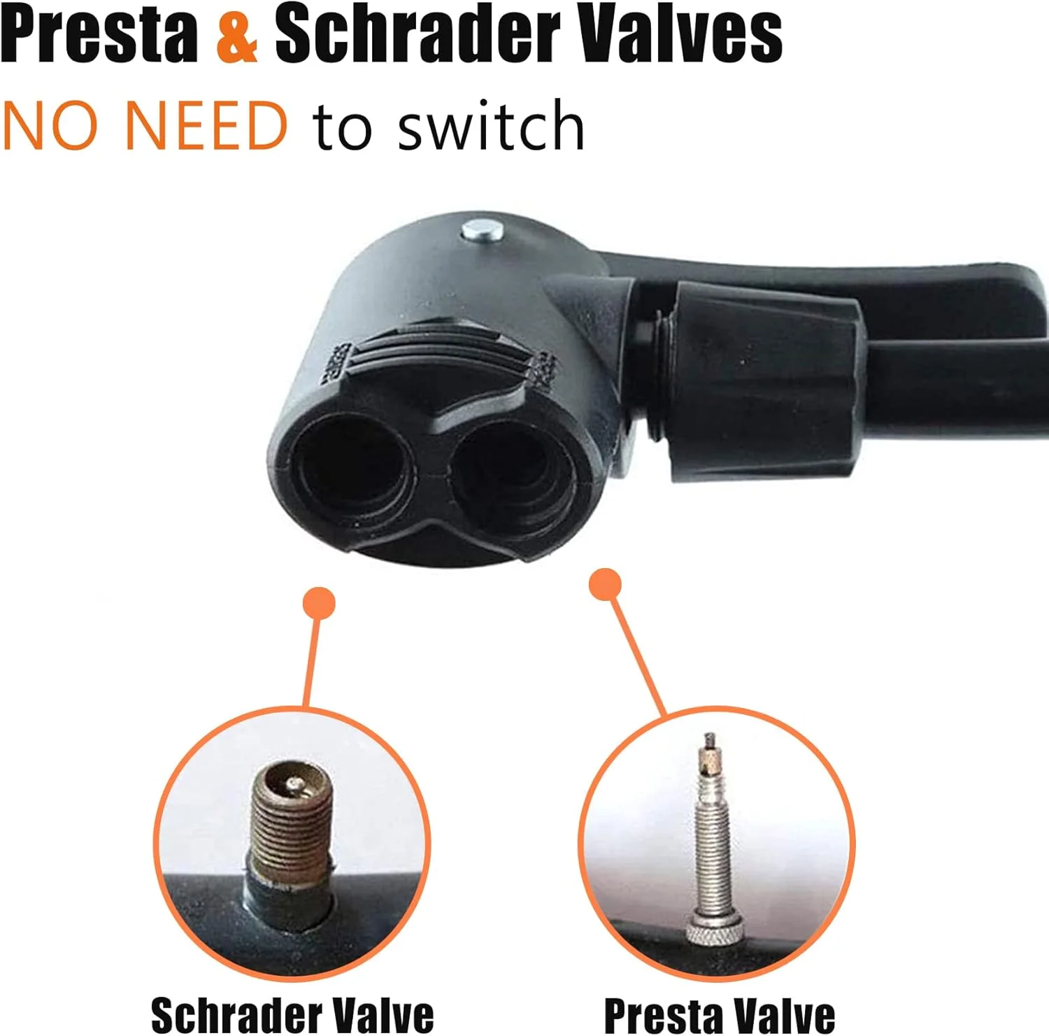 پمپ باد پدالی قابل حمل دوچرخه اینچنت، پمپ تایر کوچک با شیر شرادر و پرستا، پمپ باد 120 PSI به همراه سوزن توپ برای دوچرخه های کوهستانی و جاده ای و توپ