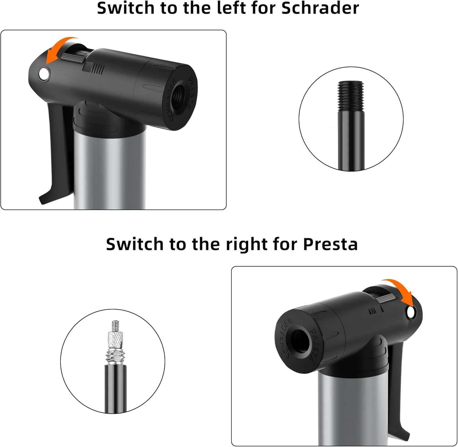 تلمبه مینی دوچرخه 100 PSI برای پرستا و شرادر، تلمبه دستی دوچرخه با سوزن و فریم، برای دوچرخه جاده، دوچرخه کوهستان، BMX، دوچرخه برقی
