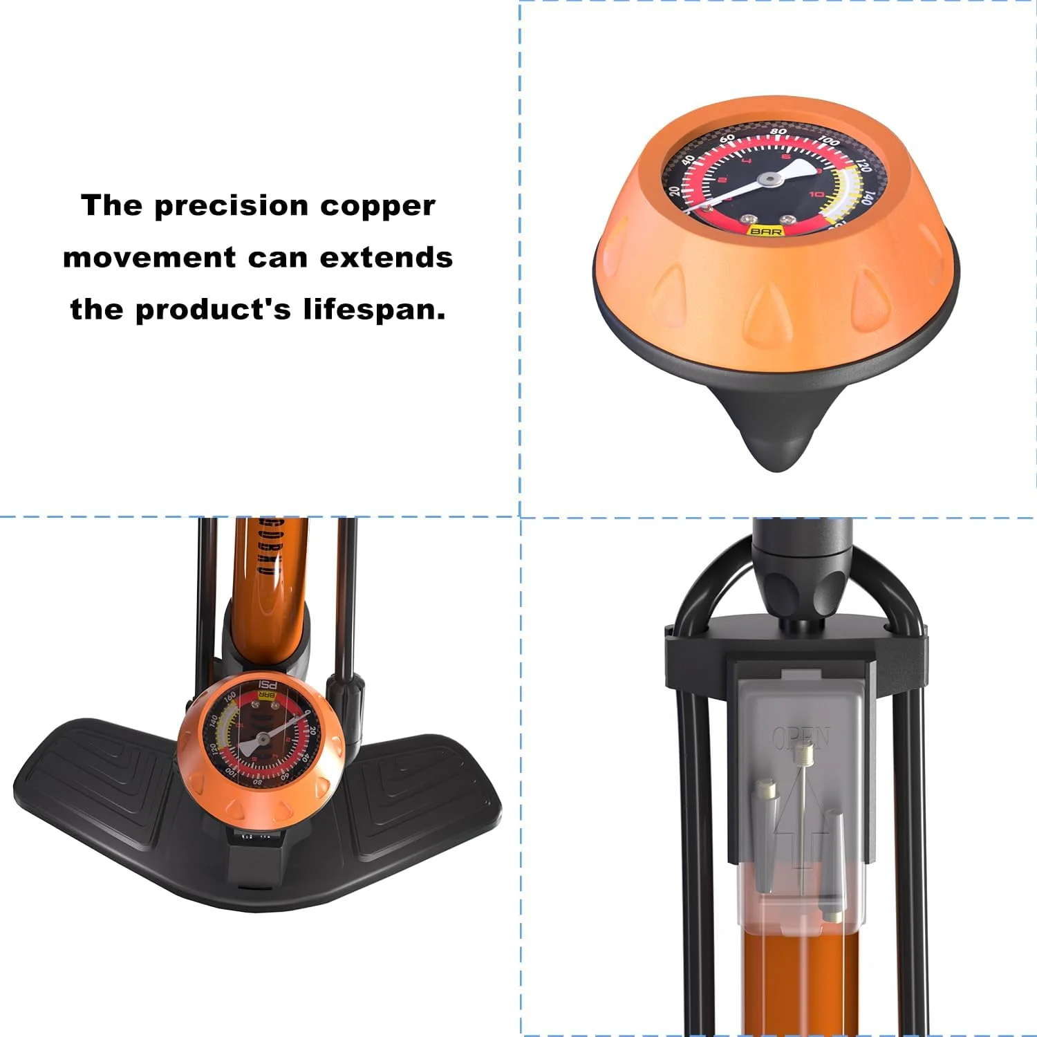 تلمبه ایستاده دوچرخه GOBKO با درجه، تلمبه دوچرخه با سری پرستا و شرادر، تلمبه هوای چند منظوره برای دوچرخه کورسی، دوچرخه کوهستان، توپ های ورزشی، فشار بالا 160Psi و 11Bar تلمبه ایستاده دوچرخه GOBKO با درجه، تلمبه دوچرخه با سری پرستا و شرادر، تلمبه هوای چند منظوره برای دوچرخه کورسی، دوچرخه کوهستان، توپ های ورزشی، فشار بالا 160Psi و 11Bar