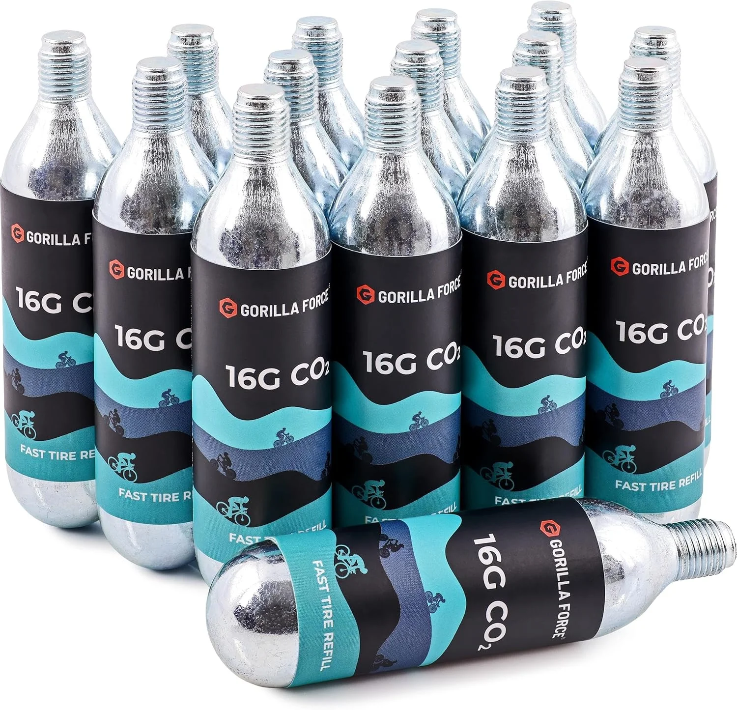 کپسول CO2 گوریلا فورس 16 گرمی - رزوه ای | بسته 15 عددی | برای تلمبه باد لاستیک دوچرخه کپسول CO2 گوریلا فورس 16 گرمی - رزوه ای | بسته 15 عددی | برای تلمبه باد لاستیک دوچرخه