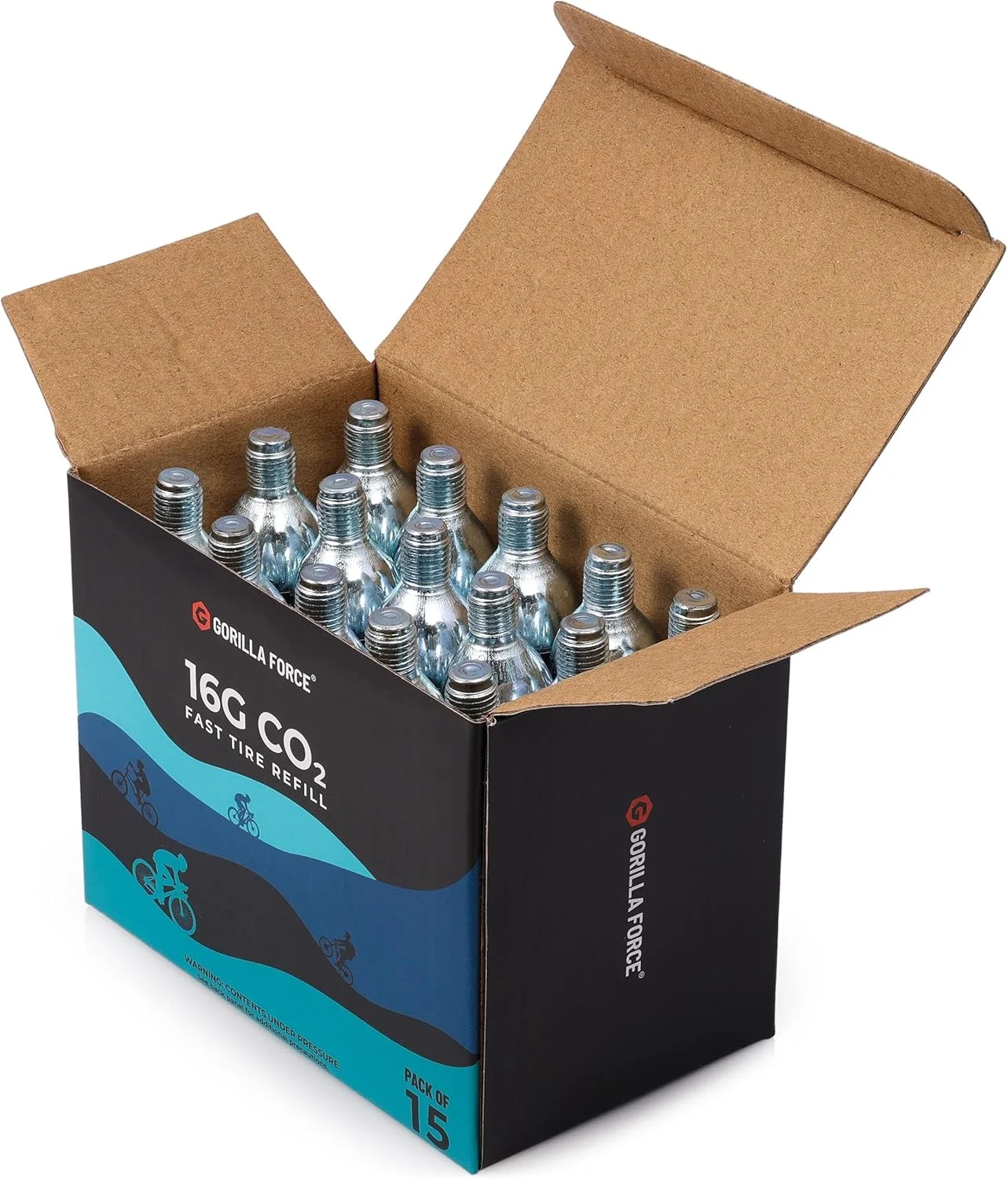 کپسول CO2 گوریلا فورس 16 گرمی - رزوه ای | بسته 15 عددی | برای تلمبه باد لاستیک دوچرخه کپسول CO2 گوریلا فورس 16 گرمی - رزوه ای | بسته 15 عددی | برای تلمبه باد لاستیک دوچرخه