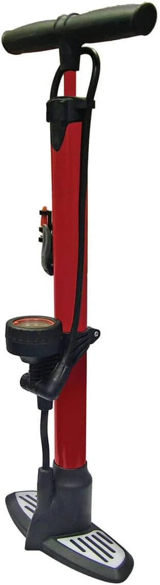 تلمبه پایی دوچرخه فشار قوی Faithfull FAIAUHPUMP با صفحه پایی ضد لغزش به همراه آداپتورهای اضافی و گیره برای نگهداری. حداکثر 160psi