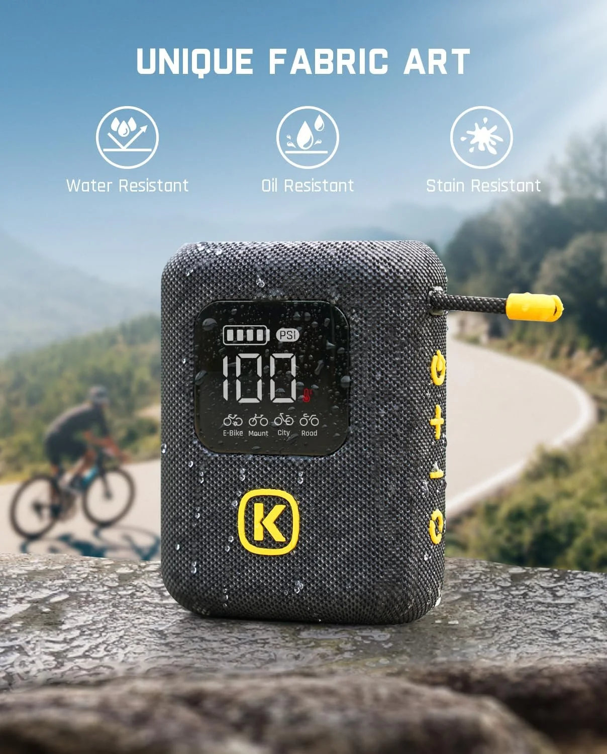 پمپ باد دوچرخه Fanttik X8 Ace با فشار 150PSI، تلمبه باد سریع و قابل حمل، پمپ باد برقی شارژی بی سیم، توقف خودکار، با والف های پرستا و شرادر برای دوچرخه های چاق، کوهستانی، شهری و جاده ای