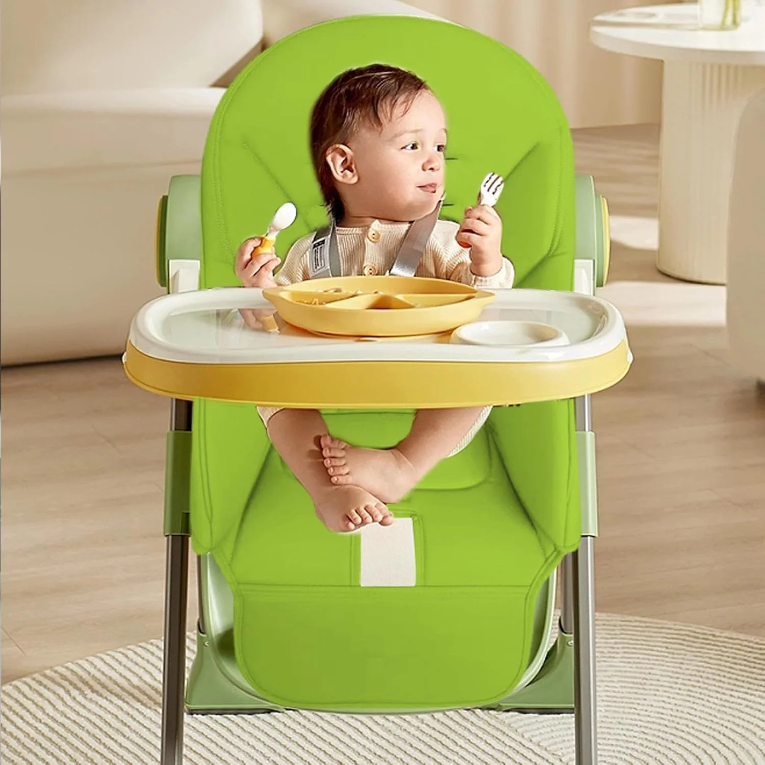 روکش صندلی غذای کودک KASTWAVE، کوسن صندلی غذاخوری، کوسن صندلی غذاخوری کودک یونیورسال، روکش چرمی PU برای صندلی غذای کودک، پد صندلی با قابلیت پاک شوندگی آسان برای حفظ راحتی کودک