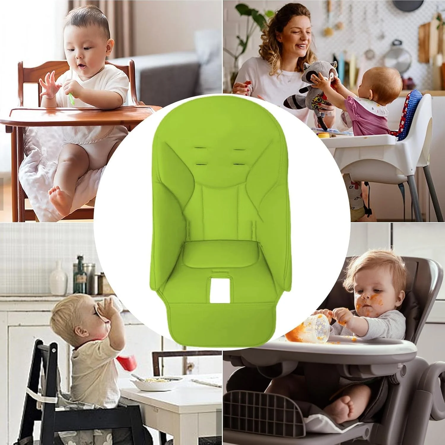 روکش صندلی غذای کودک KASTWAVE، کوسن صندلی غذاخوری، کوسن صندلی غذاخوری کودک یونیورسال، روکش چرمی PU برای صندلی غذای کودک، پد صندلی با قابلیت پاک شوندگی آسان برای حفظ راحتی کودک