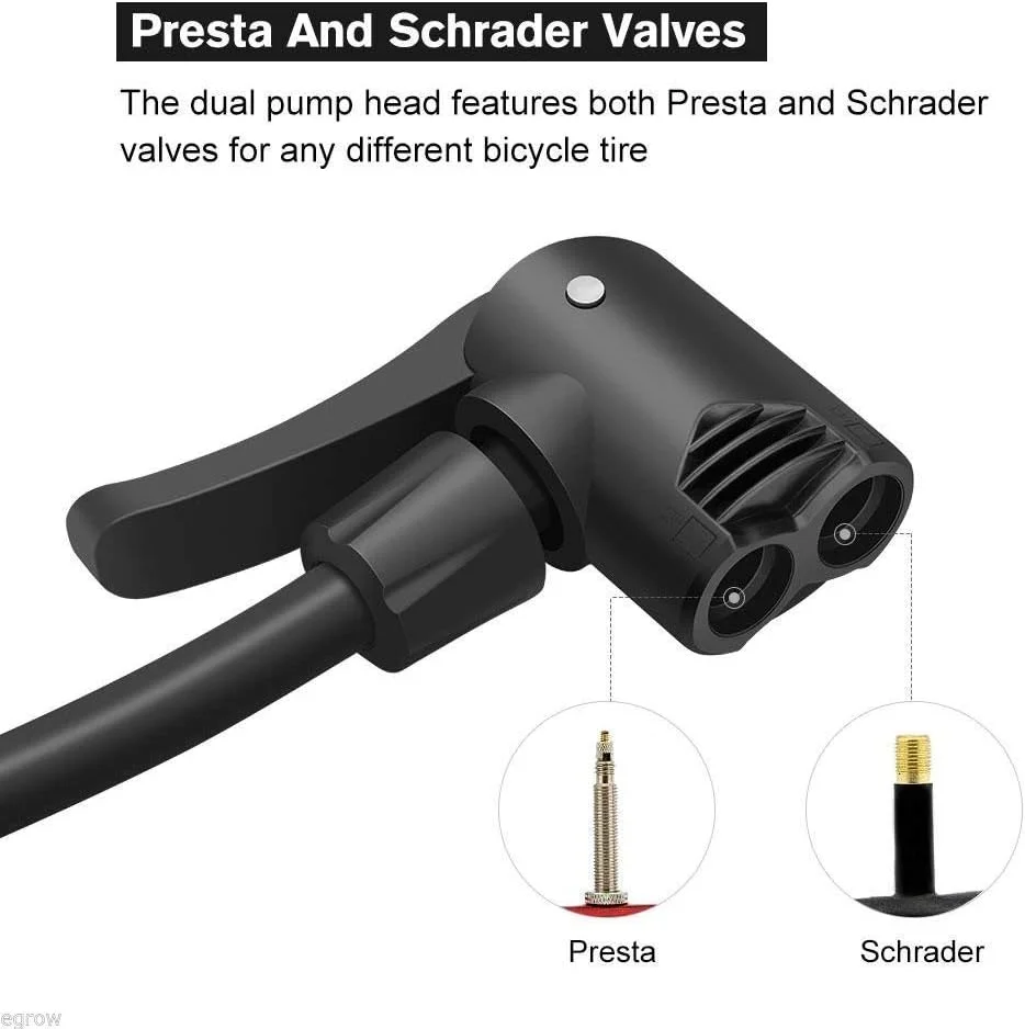 تلمبه مینی دوچرخه، تلمبه قابل حمل تایر دوچرخه، تلمبه دستی و پدالی دوچرخه با سوزن و والف های پرستا و شرادر برای دوچرخه های جاده ای، کوهستانی، توپ و بادکنک (DE-05) تلمبه مینی دوچرخه، تلمبه قابل حمل تایر دوچرخه، تلمبه دستی و پدالی دوچرخه با سوزن و والف های پرستا و شرادر برای دوچرخه های جاده ای، کوهستانی، توپ و بادکنک (DE-05)