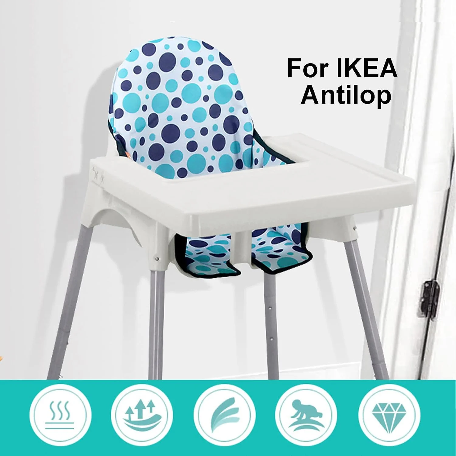 روکش صندلی غذای کودک - کوسن صندلی غذاخوری کودک | پد تاشو و قابل استفاده مجدد برای رستوران، اتاق غذاخوری، مسافرت، آشپزخانه، مهد کودک و سبد خرید