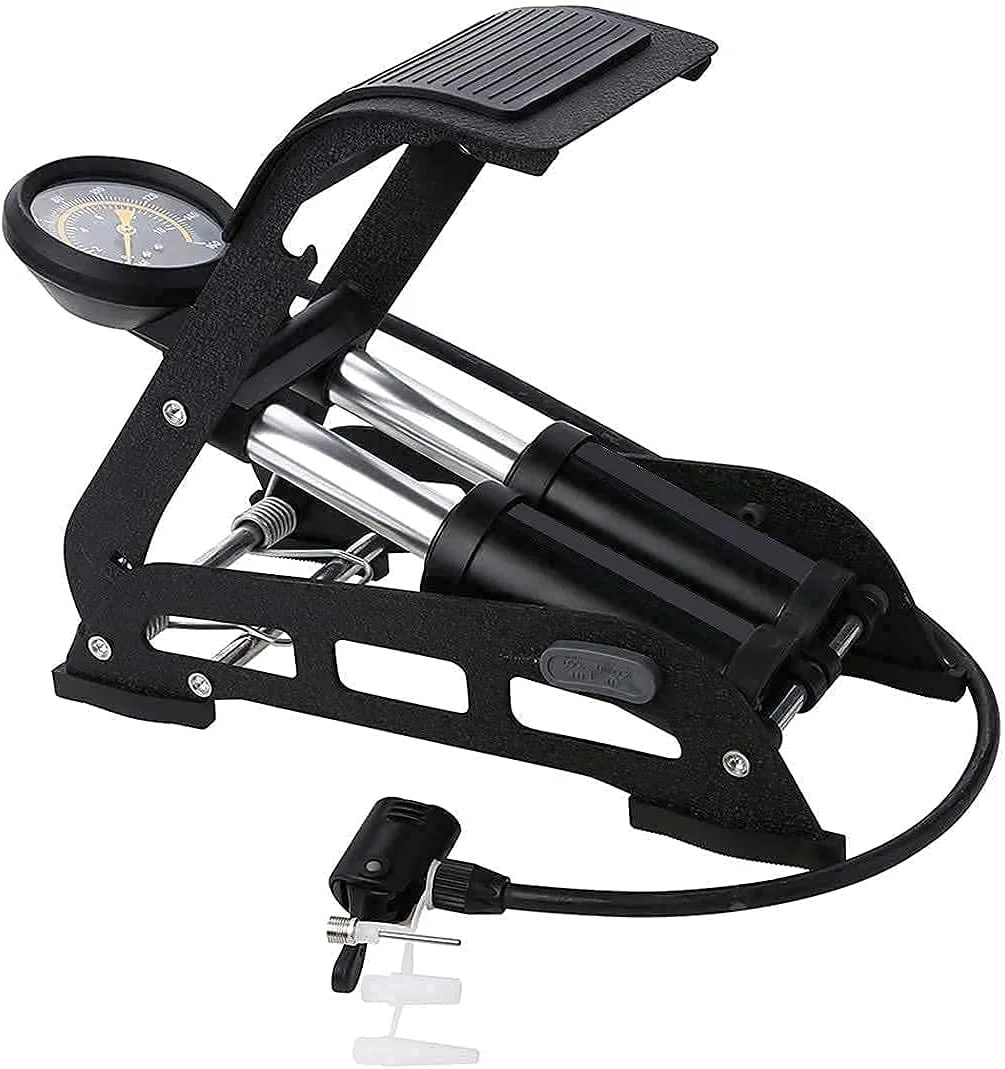 پمپ باد پدالی دو سیلندر قابل حمل با فشارسنج برای | لاستیک خودرو | لاستیک دوچرخه | توپ | تشک بادی (چند رنگ) پمپ باد پدالی دو سیلندر قابل حمل با فشارسنج برای | لاستیک خودرو | لاستیک دوچرخه | توپ | تشک بادی (چند رنگ)