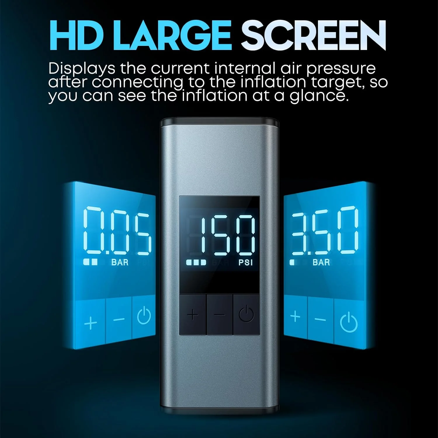 پمپ باد کوچک دوچرخه با درجه فشار، حداکثر 150 PSI، پمپ هوای برقی دوچرخه، توقف خودکار، با والف پرستا و شرادر، آلومینیومی برای همه دوچرخه ها، باتری قابل شارژ Type-C (A3MAX) پمپ باد کوچک دوچرخه با درجه فشار، حداکثر 150 PSI، پمپ هوای برقی دوچرخه، توقف خودکار، با والف پرستا و شرادر، آلومینیومی برای همه دوچرخه ها، باتری قابل شارژ Type-C (A3MAX)