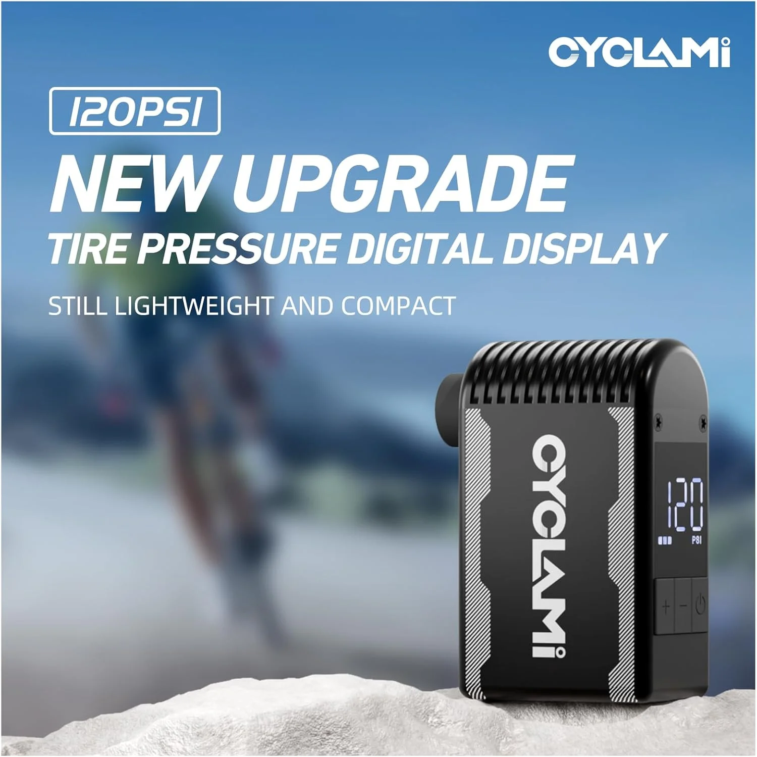 پمپ باد کوچک دوچرخه با درجه، پمپ هوای برقی دوچرخه CYCLAMI حداکثر 150/120/100 PSI، توقف خودکار، دریچه آلومینیومی پرستا و شرادر برای همه دوچرخه ها، باتری قابل شارژ Type-C پمپ باد کوچک دوچرخه با درجه، پمپ هوای برقی دوچرخه CYCLAMI حداکثر 150/120/100 PSI، توقف خودکار، دریچه آلومینیومی پرستا و شرادر برای همه دوچرخه ها، باتری قابل شارژ Type-C