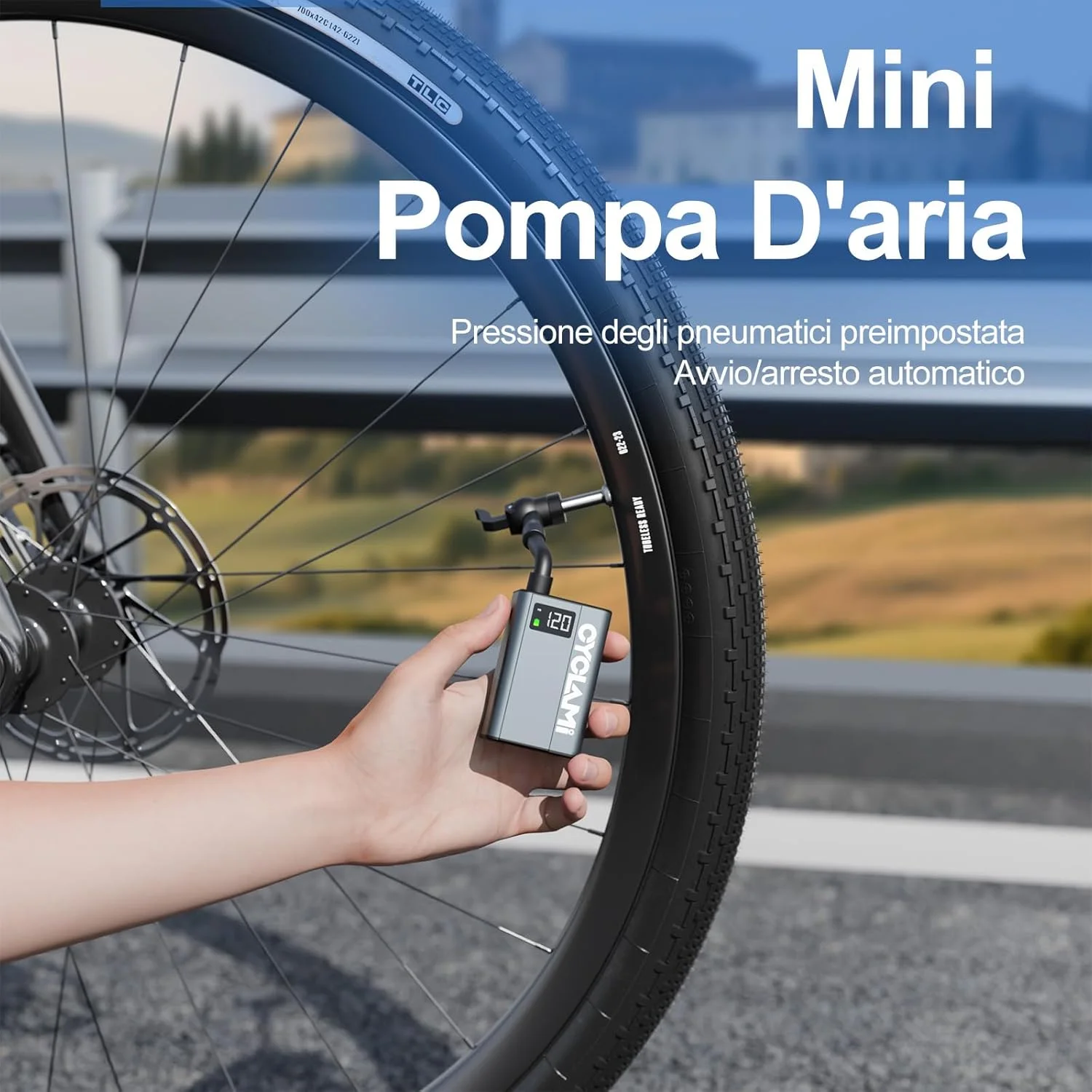 پمپ باد لاستیک کوچک 120PSI قابل حمل دوچرخه با فشارسنج دیجیتال، پمپ هوای برقی برای دوچرخه با والف های پرستا و شرادر، مناسب دوچرخه کوهستان و جاده پمپ باد لاستیک کوچک 120PSI قابل حمل دوچرخه با فشارسنج دیجیتال، پمپ هوای برقی برای دوچرخه با والف های پرستا و شرادر، مناسب دوچرخه کوهستان و جاده
